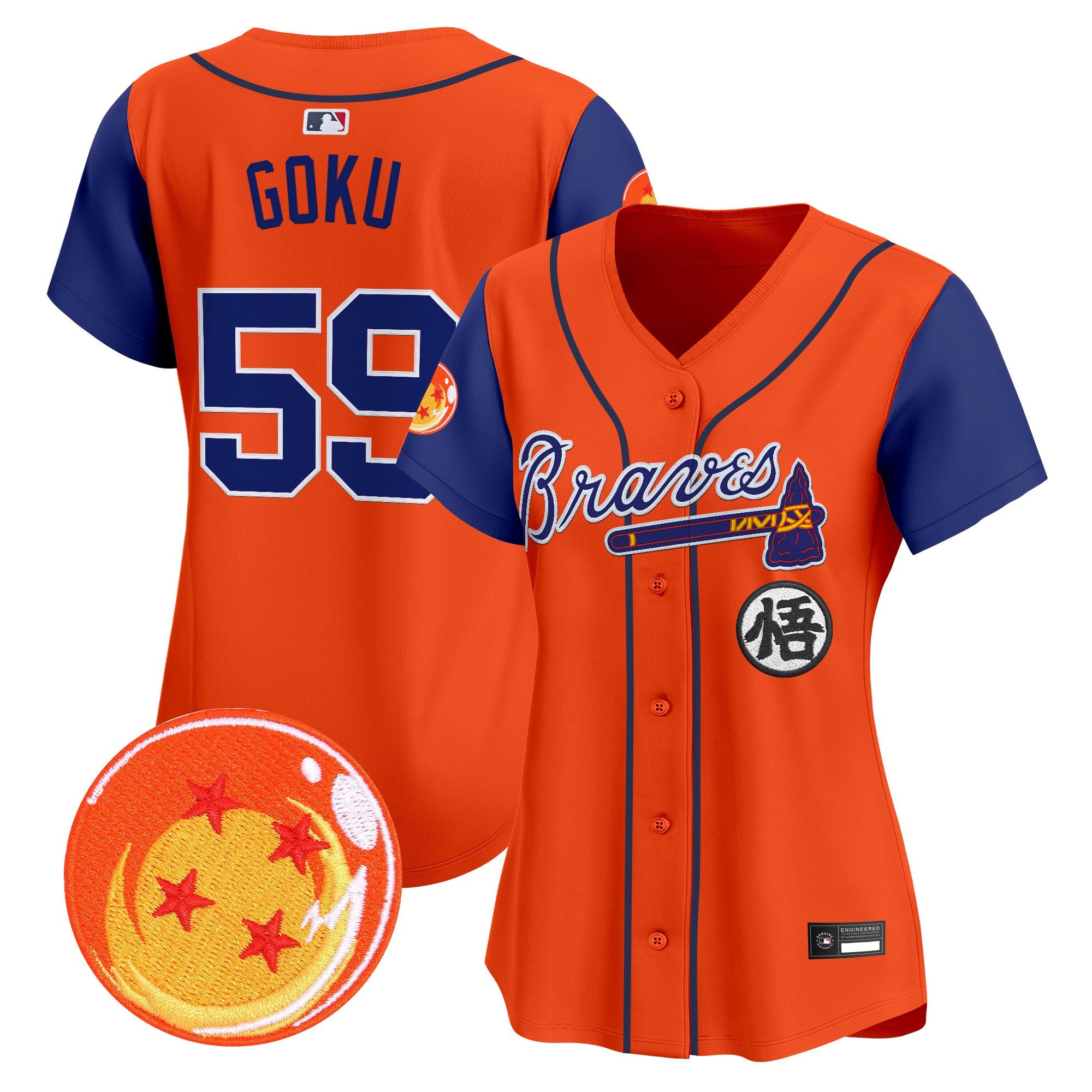 Women's Atlanta Braves x Dragon Ball Vapor Premier Limited Jersey - All Stitched