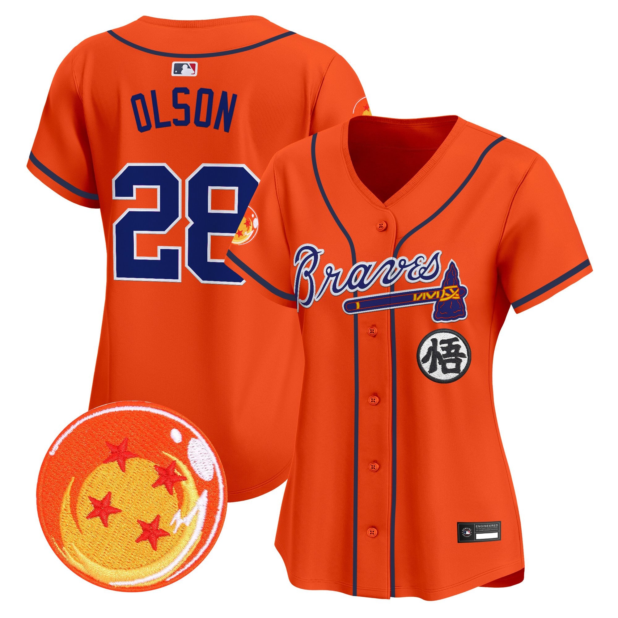 Women's Atlanta Braves x Dragon Ball Vapor Premier Limited Jersey - All Stitched