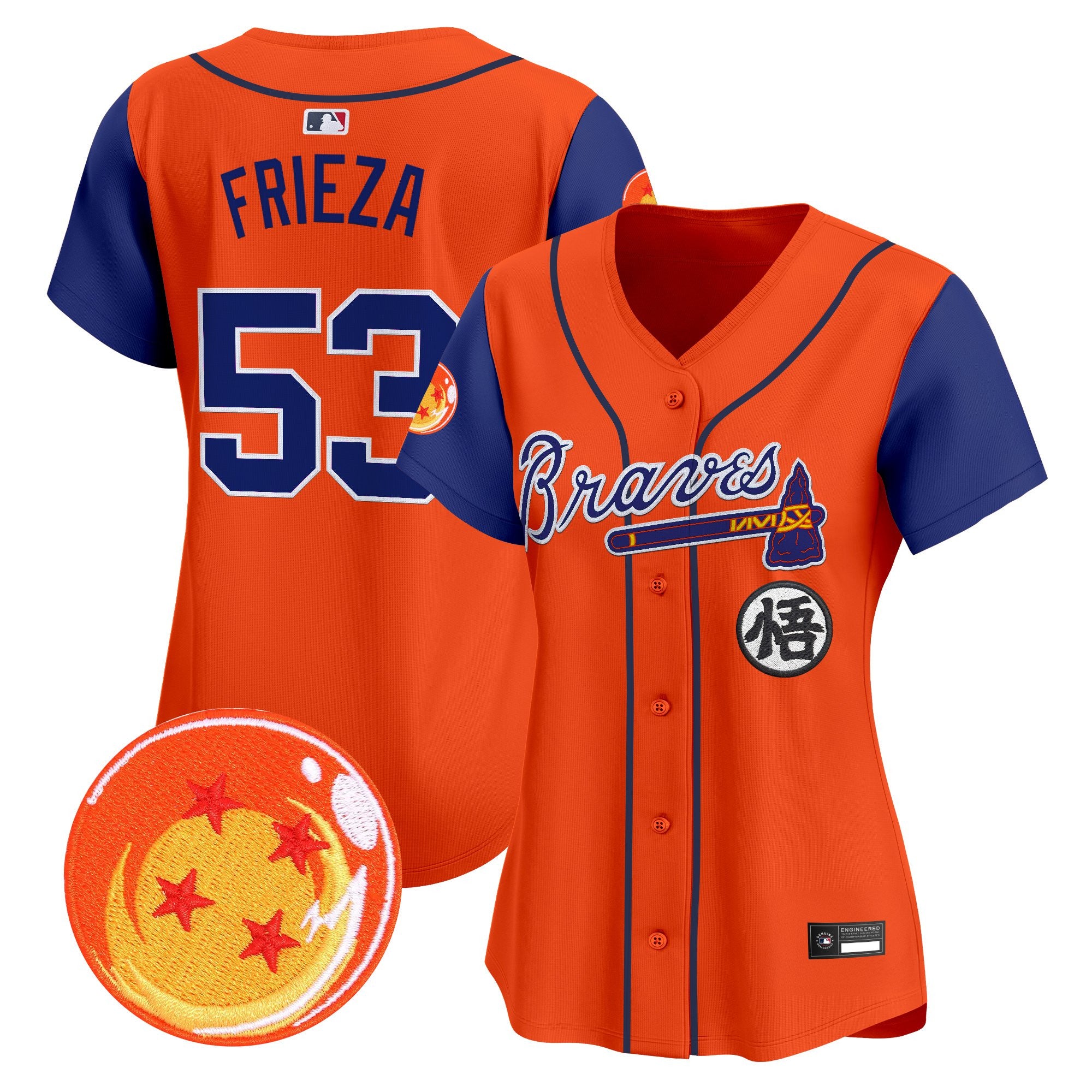 Women's Atlanta Braves x Dragon Ball Vapor Premier Limited Jersey - All Stitched