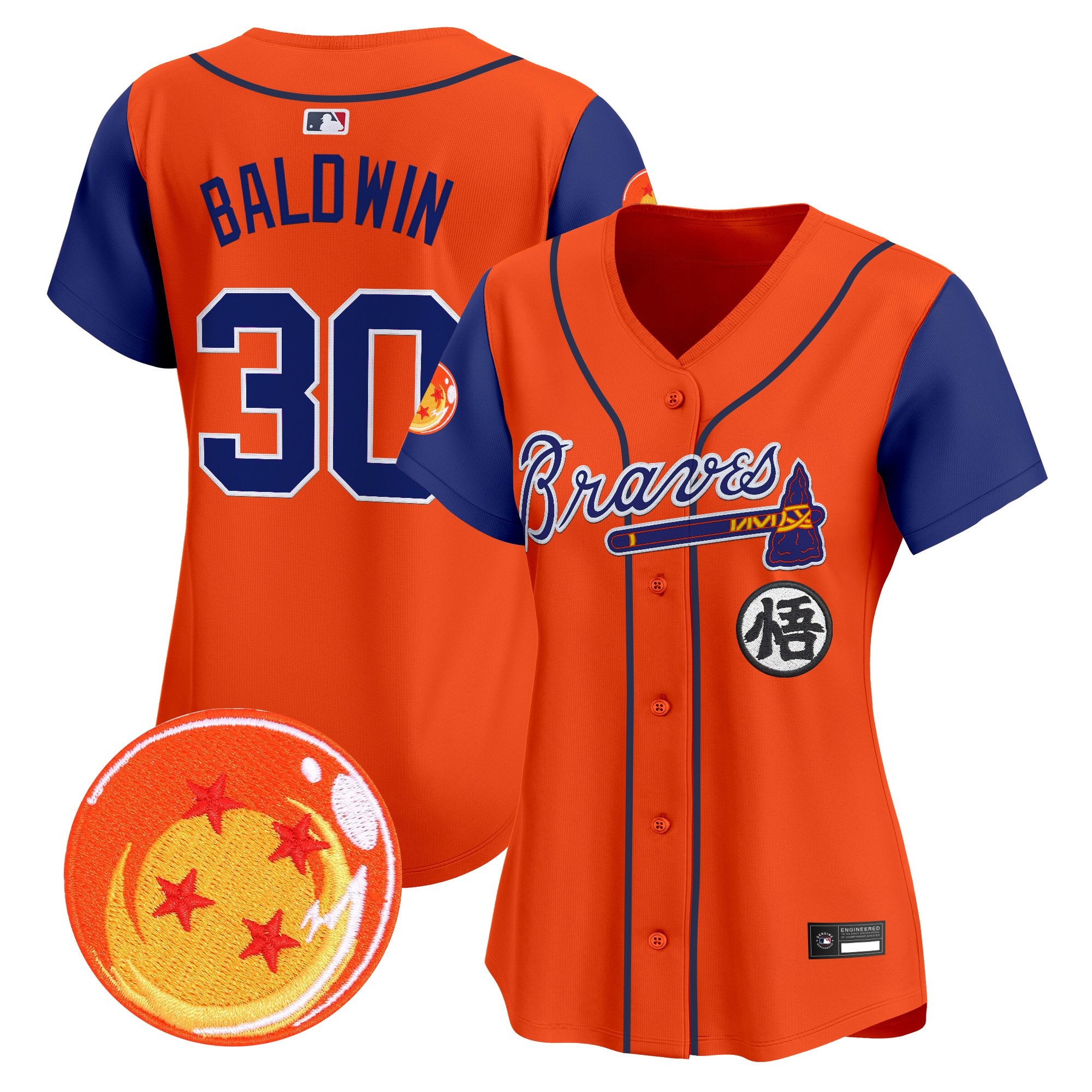Women's Atlanta Braves x Dragon Ball Vapor Premier Limited Jersey - All Stitched