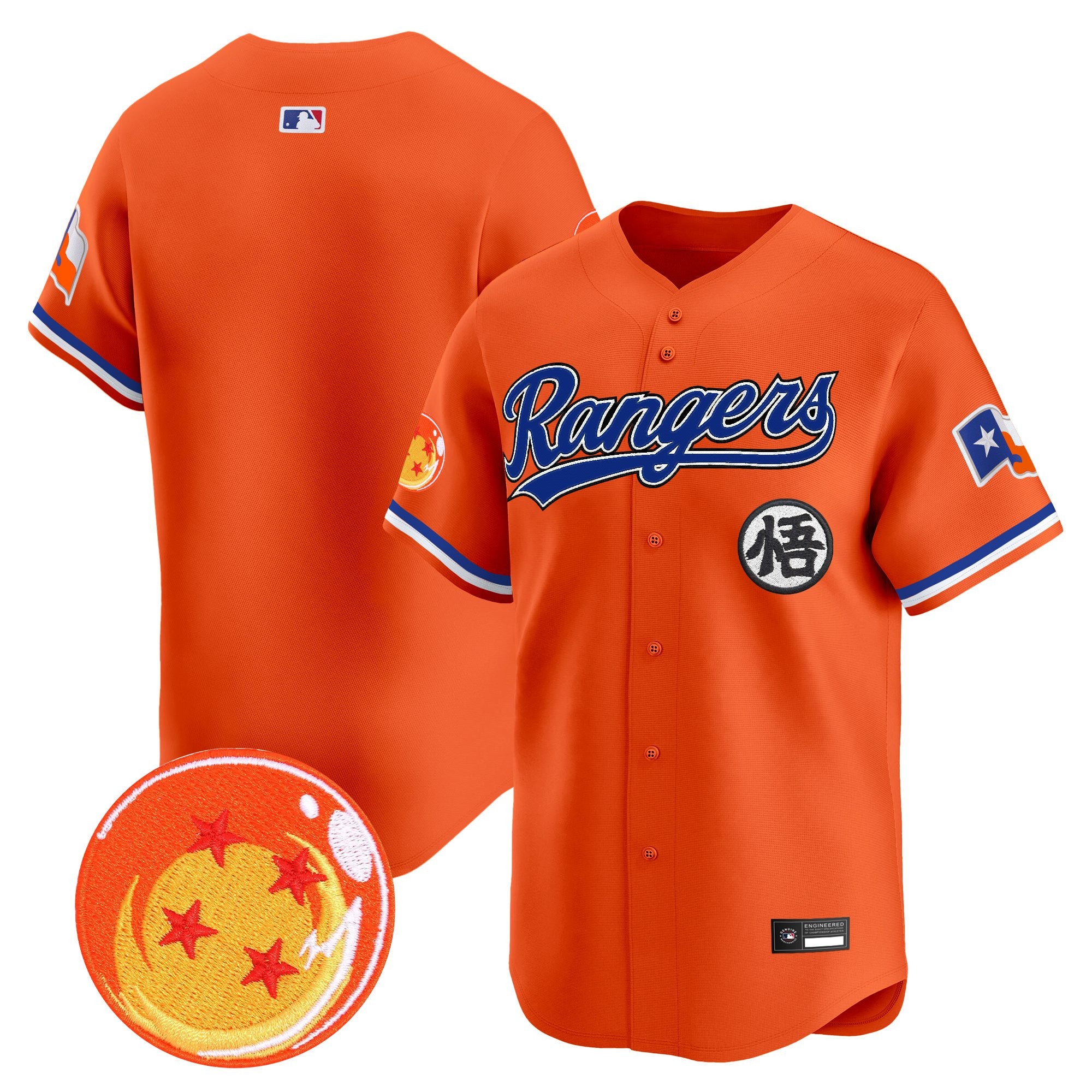 Men's Texas Rangers x Dragon Ball Vapor Premier Limited Jersey - All Stitched