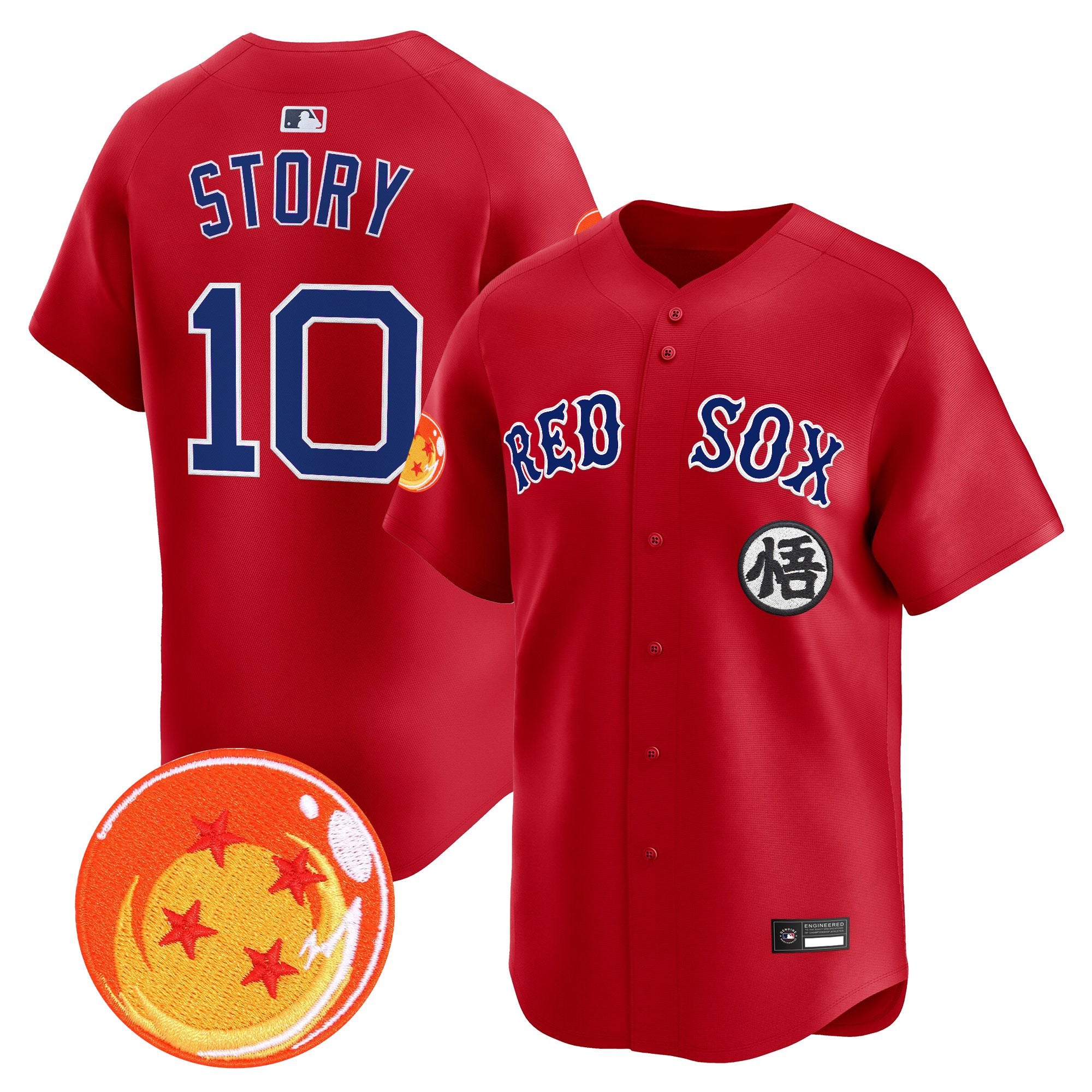 Men's Boston Red Sox x Dragon Ball Vapor Premier Limited Jersey - All Stitched