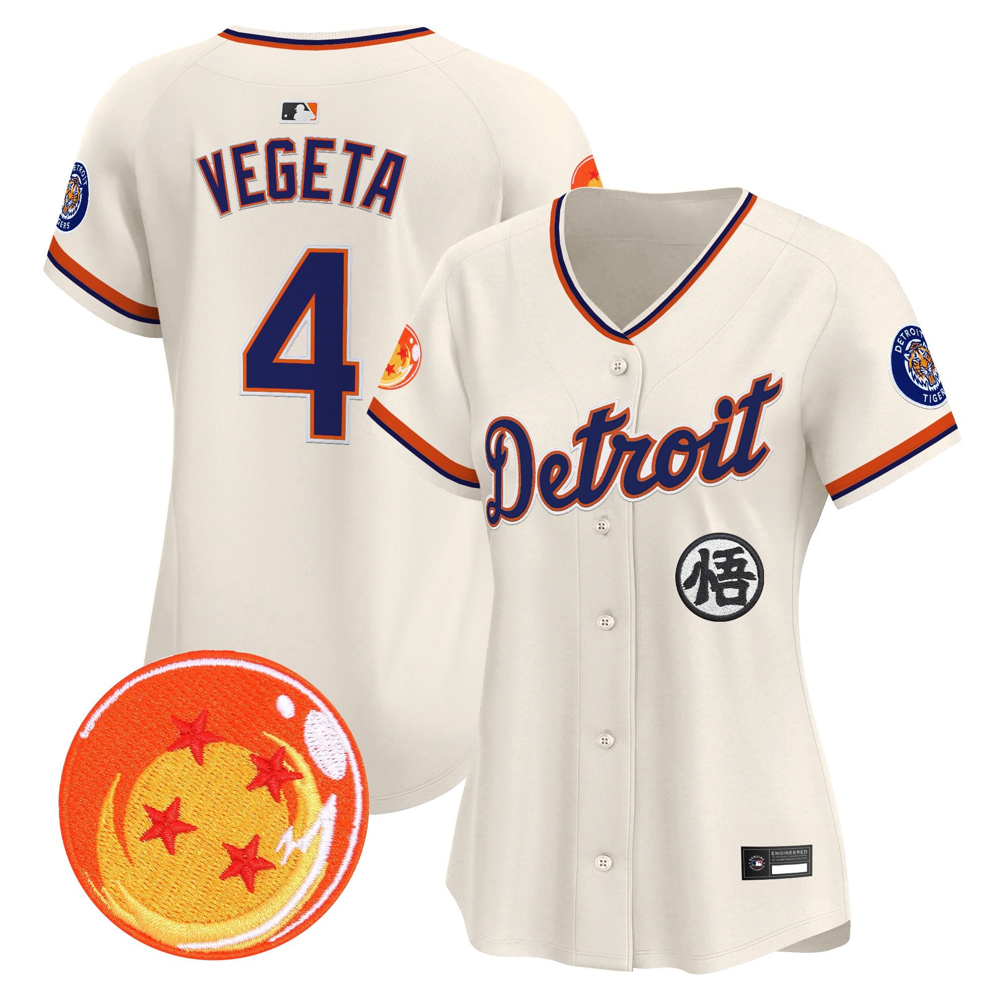 Women's Detroit Tigers x Dragon Ball Vapor Premier Limited Jersey - All Stitched