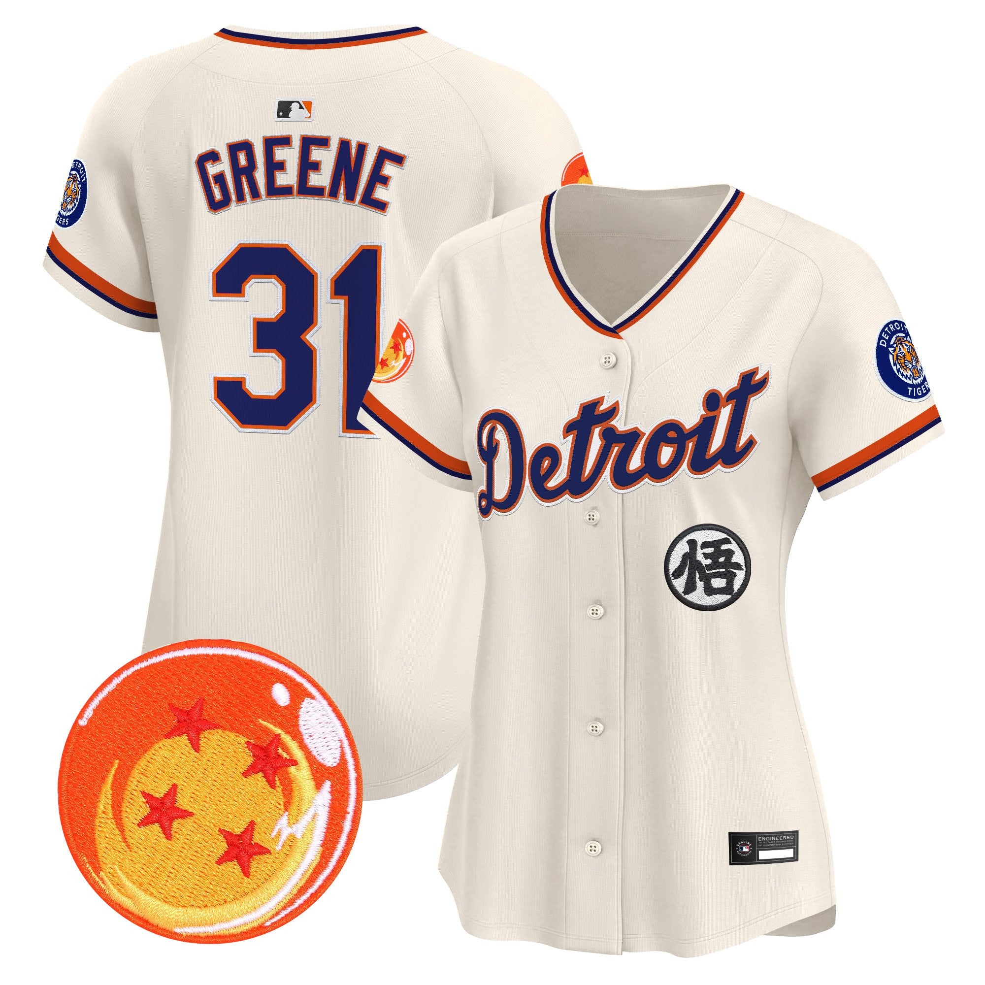 Women's Detroit Tigers x Dragon Ball Vapor Premier Limited Jersey - All Stitched