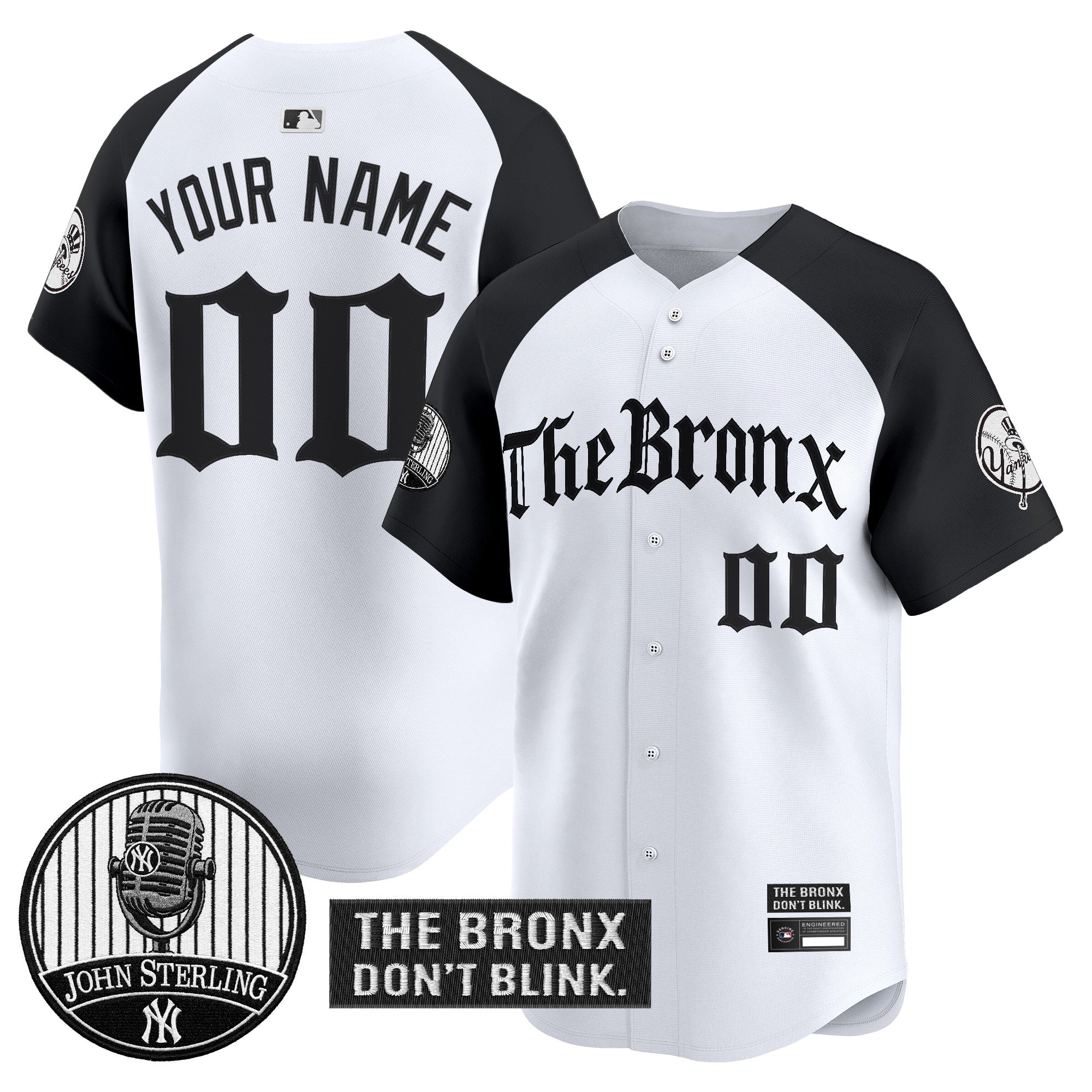 Yankees "The Bronx Gothic" Vapor Premier Limited Custom Jersey - John Sterling Patch - All Stitched