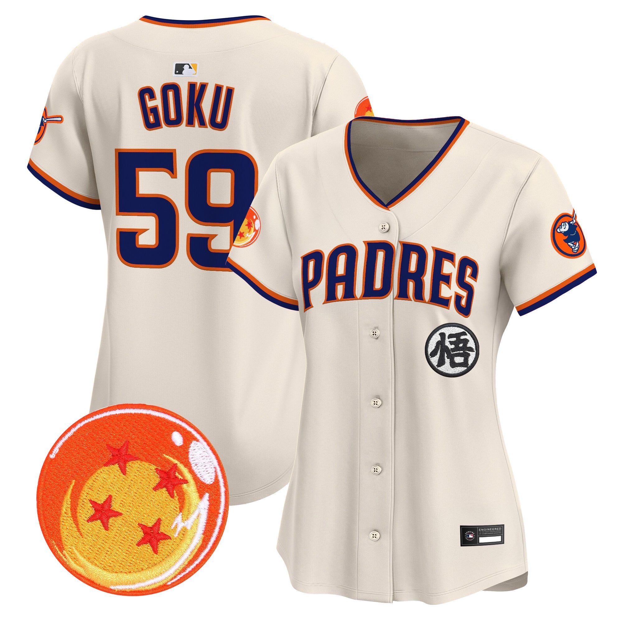 Women's Padres x Dragon Ball Vapor Premier Limited Jersey - All Stitched