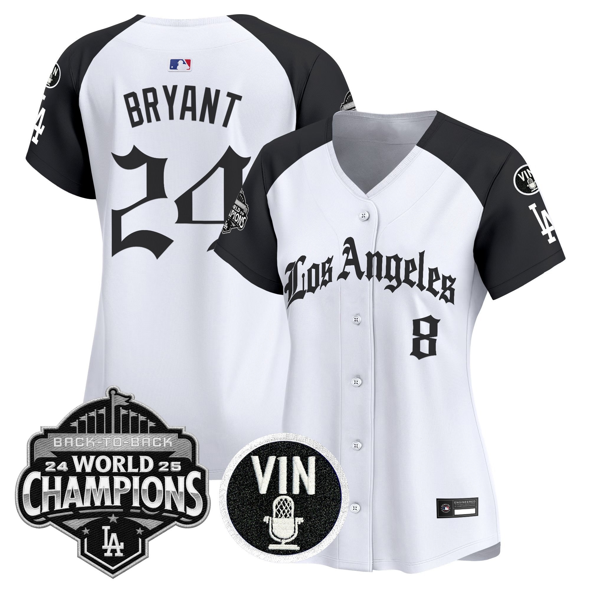 Women's Dodgers 2025 Back-To-Back Champions Vapor Premier Limited Jersey - LA Gothic Edition - All Stitched