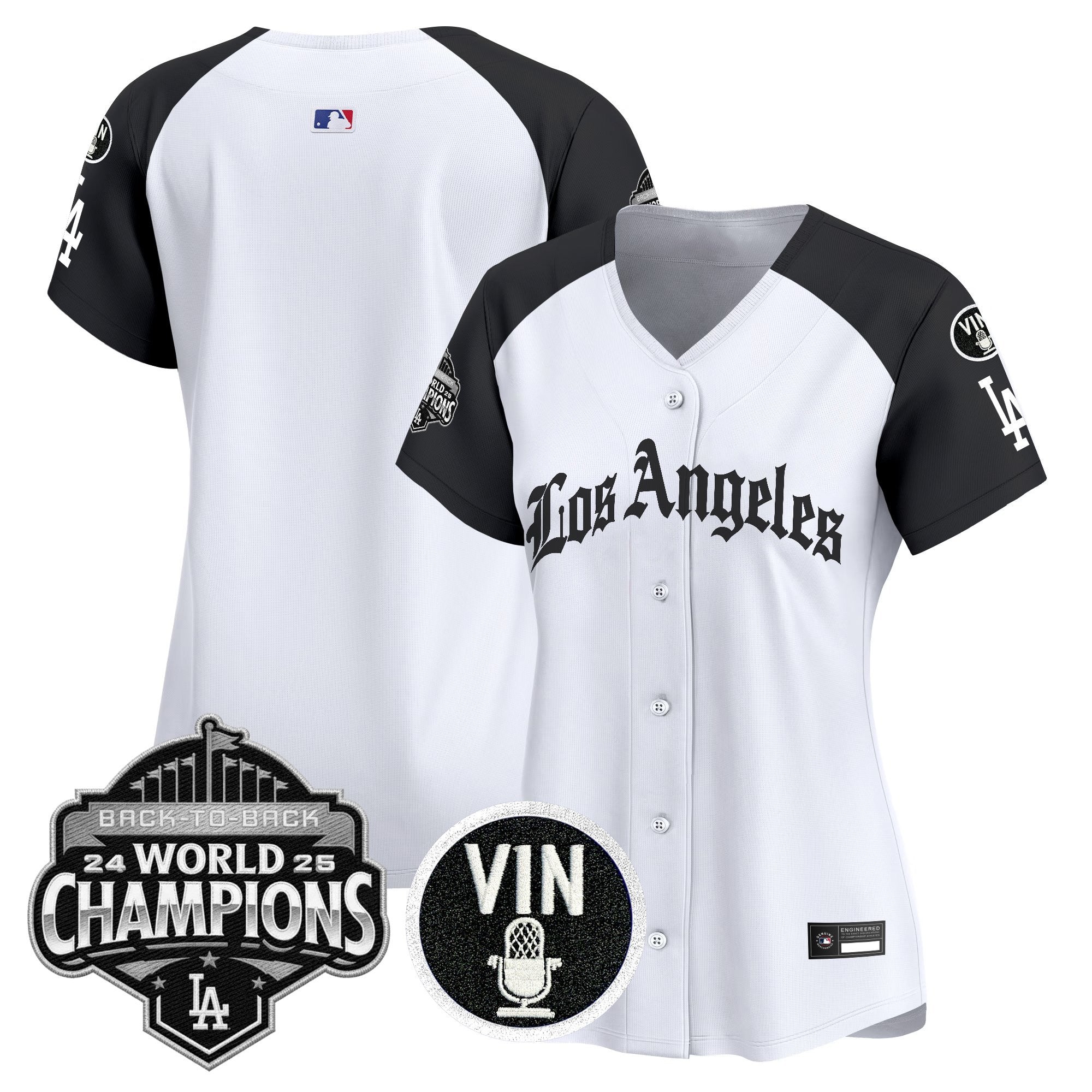 Women's Dodgers 2025 Back-To-Back Champions Vapor Premier Limited Jersey - LA Gothic Edition - All Stitched