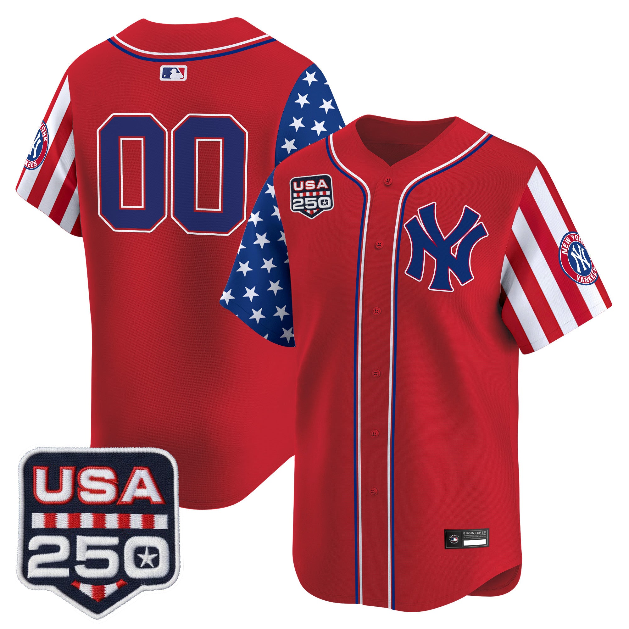 Yankees "America250 Edition" Vapor Premier Limited Custom Jersey V2 - All Stitched