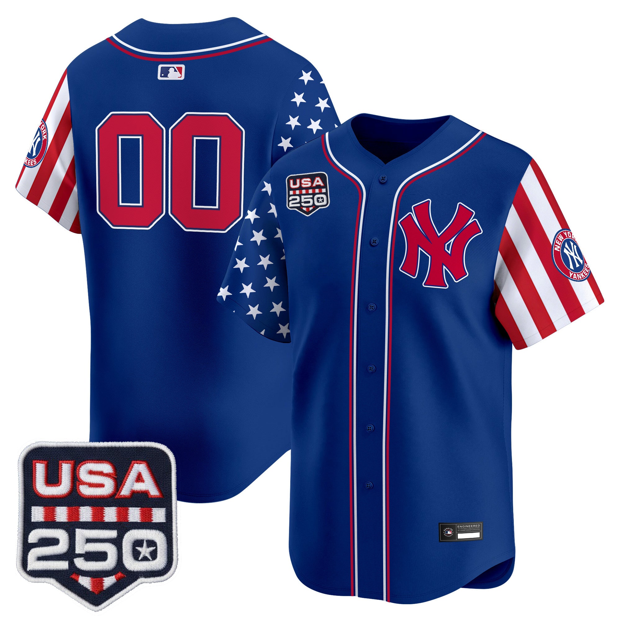 Yankees "America250 Edition" Vapor Premier Limited Custom Jersey V2 - All Stitched