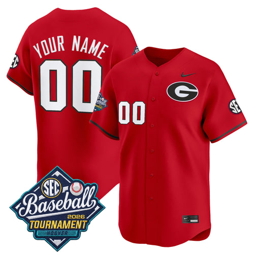 Georgia Bulldogs Baseball Sec Tournament Champions 2026 Vapor Premier Limited Custom Jersey - All Stitched