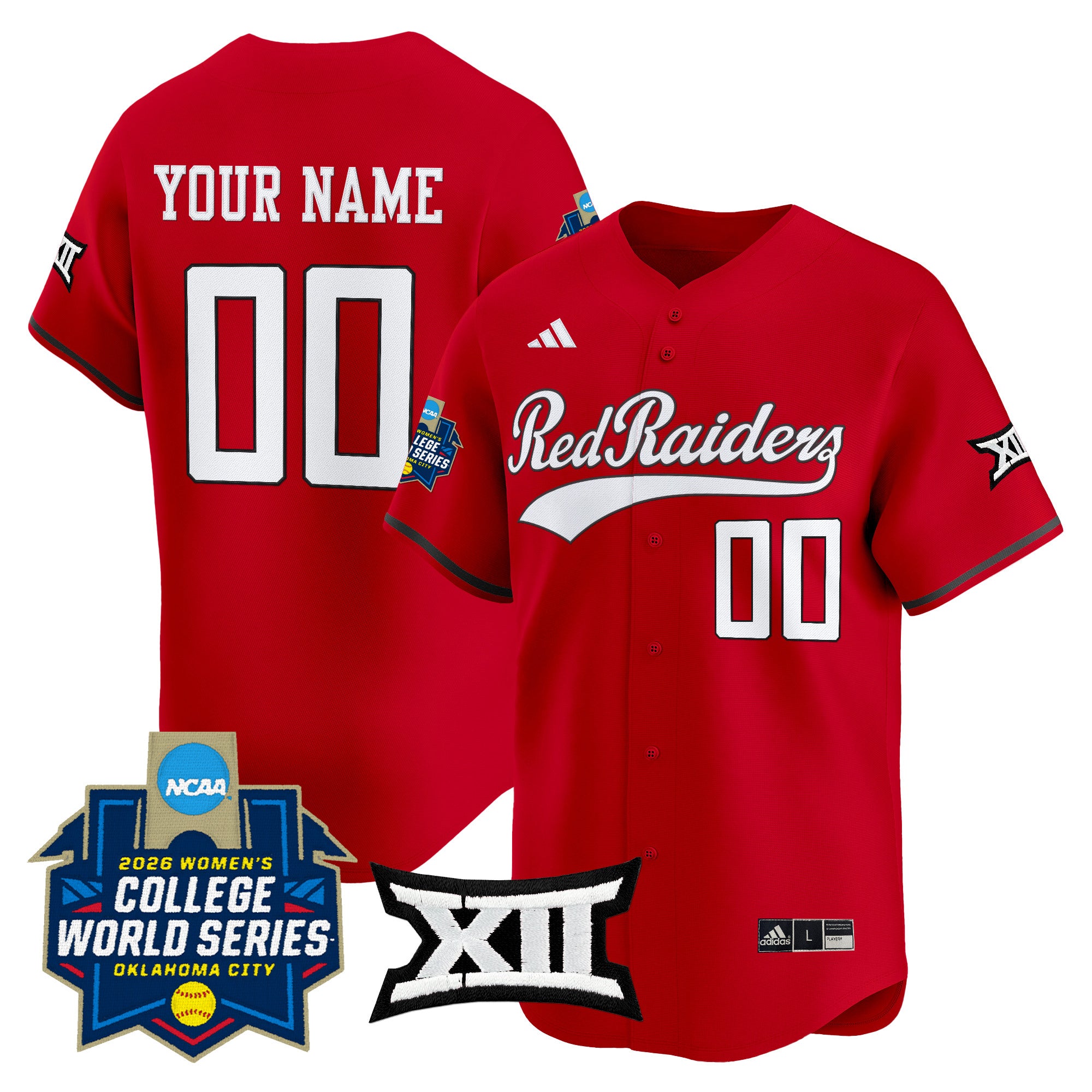 Texas Tech Red Raiders Softball 2026 World Series (WCWS) Vapor Premier Limited Custom Jersey - All Stitched