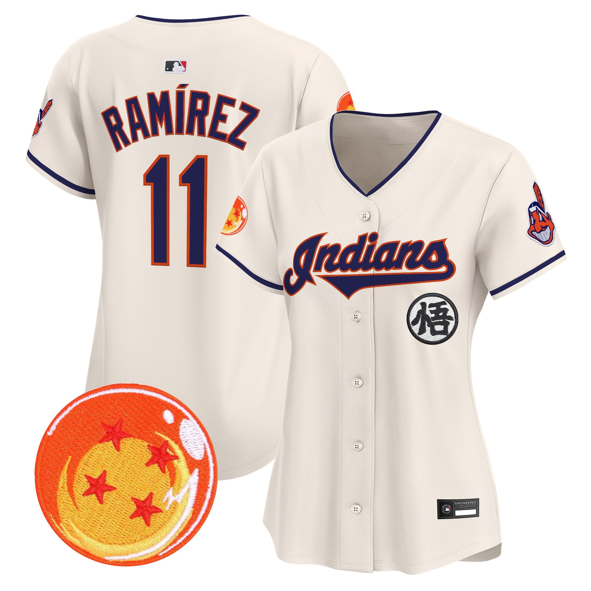 Women's Cleveland Indians x Dragon Ball Vapor Premier Limited Jersey - All Stitched