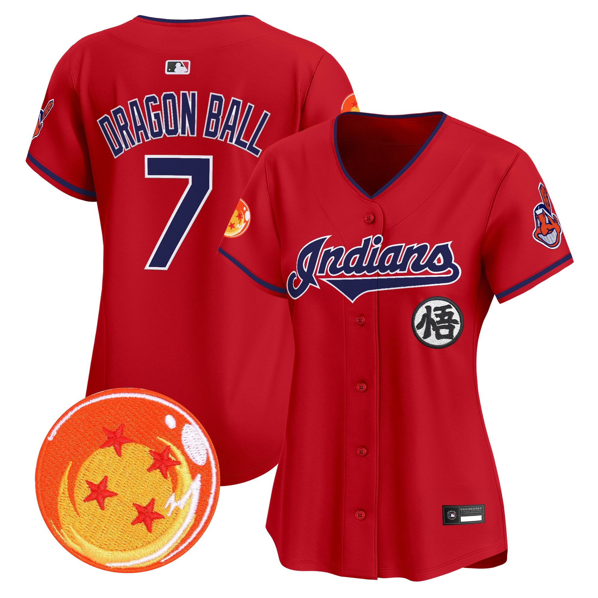 Women's Cleveland Indians x Dragon Ball Vapor Premier Limited Jersey - All Stitched