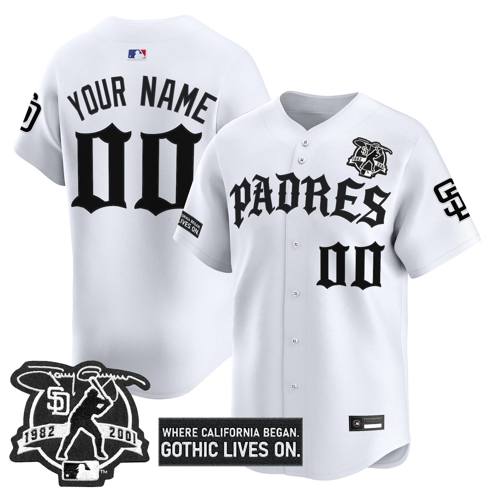 San Diego Padres 'Old English Edition' Vapor Premier Limited Custom Jersey - All Stitched