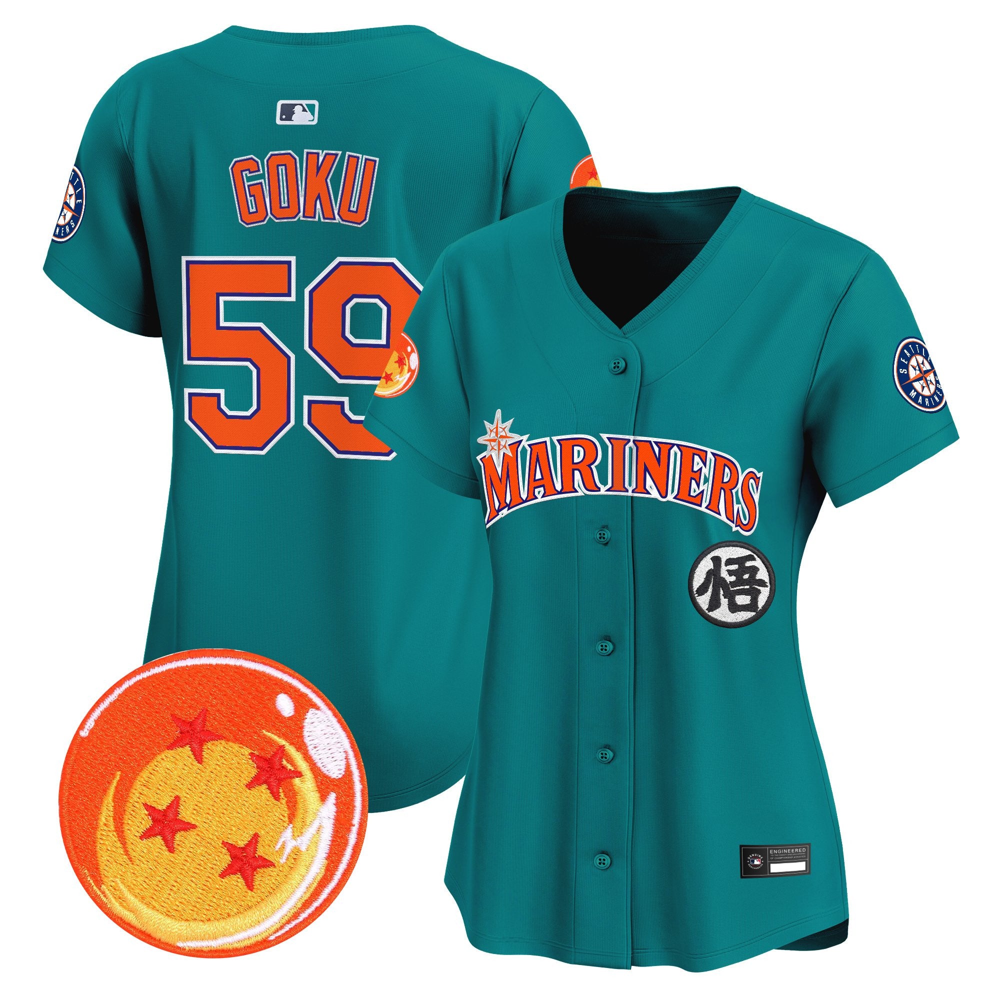 Women's Seattle Mariners x Dragon Ball Vapor Premier Limited Jersey - All Stitched
