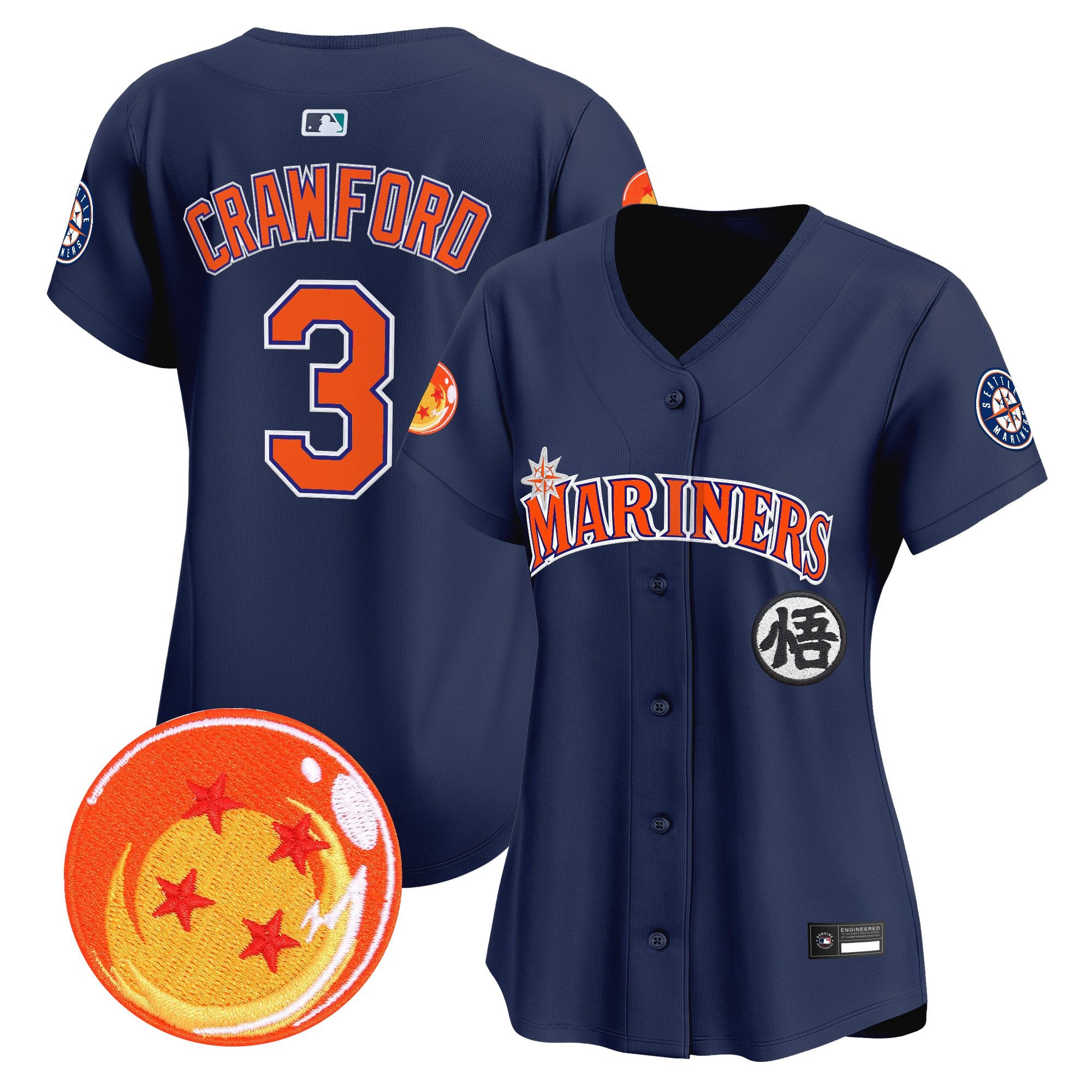 Women's Seattle Mariners x Dragon Ball Vapor Premier Limited Jersey - All Stitched