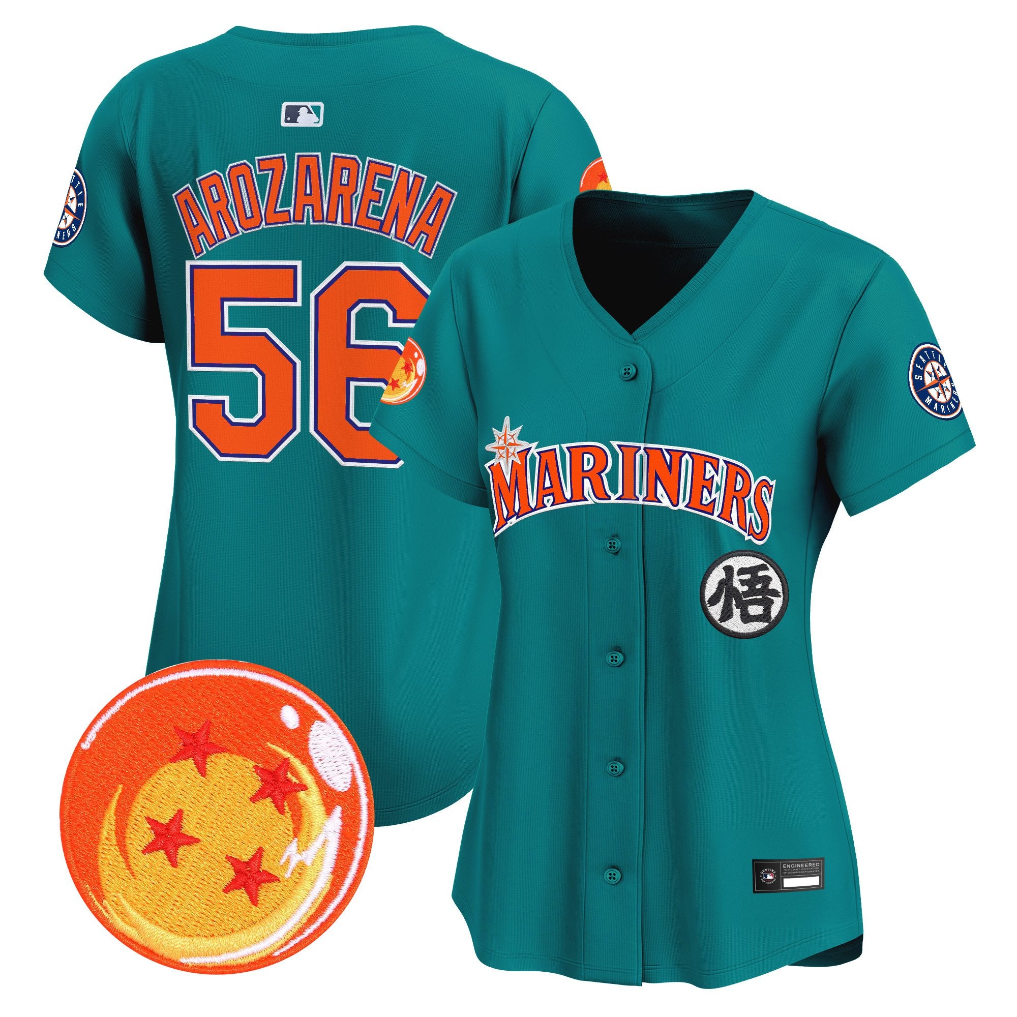 Women's Seattle Mariners x Dragon Ball Vapor Premier Limited Jersey - All Stitched