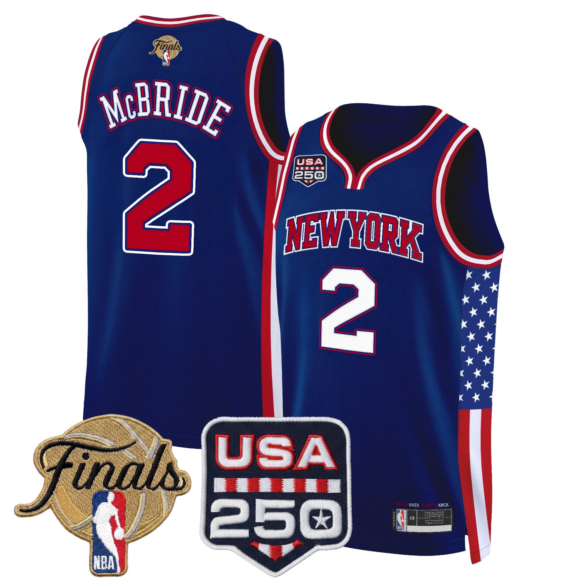 Men's New York Knicks "America 250 Edition" 2026 Finals Patch Swingman Jersey - All Stitched