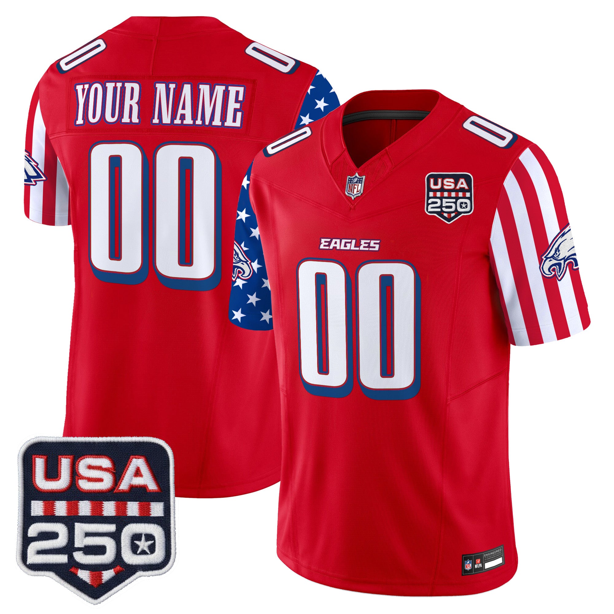 Philadelphia Eagles "America 250 Edition" Vapor Limited Custom Jersey - All Stitched