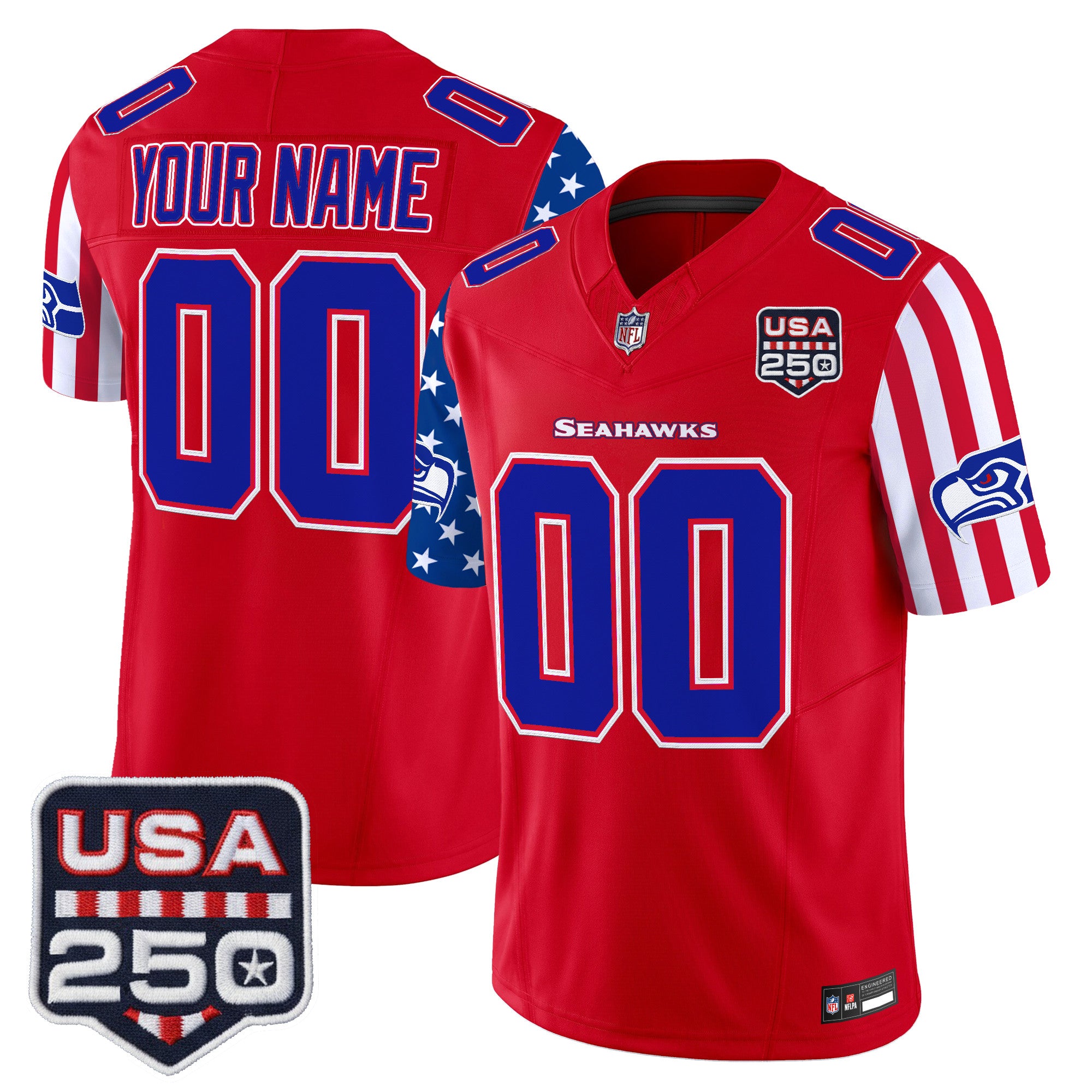 Seattle Seahawks "America 250 Edition" Vapor Limited Custom Jersey - All Stitched