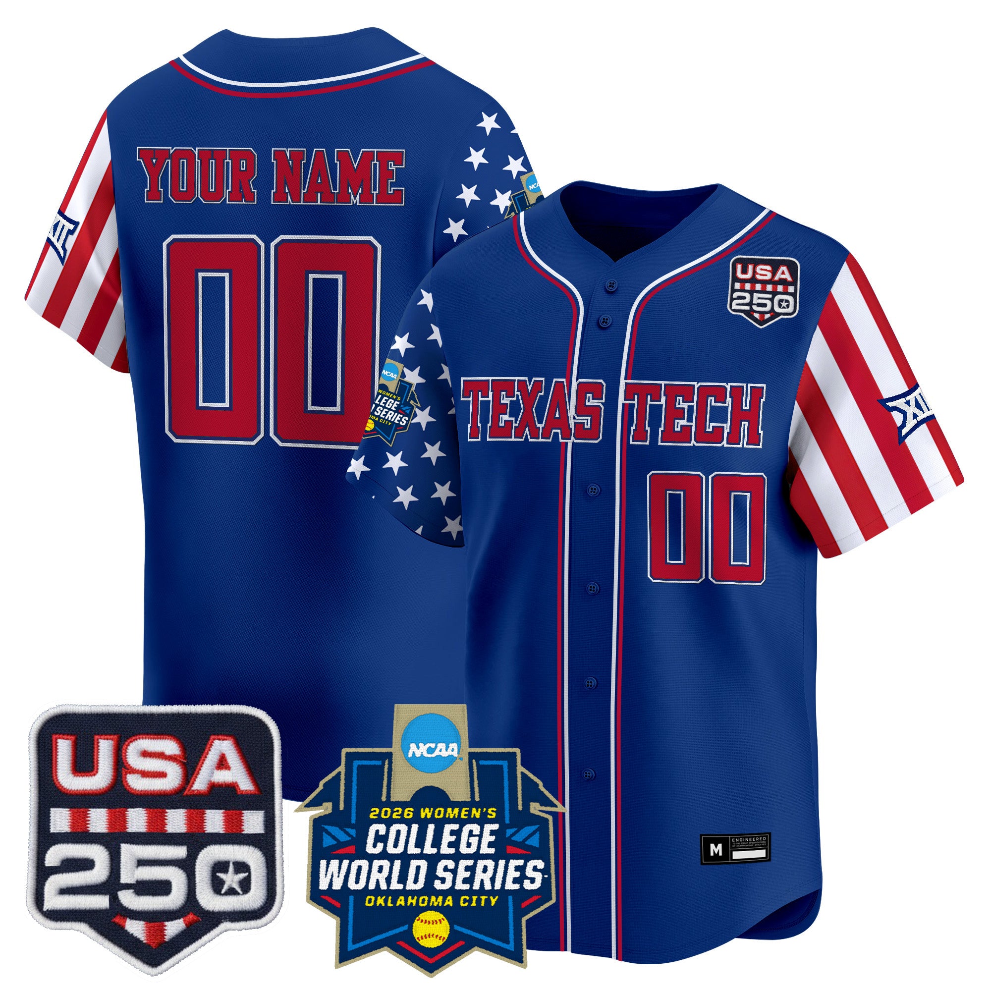 Texas Tech Red Raiders "America 250 Edition" Vapor Premier Limited Custom Jersey - 2026 World Series (WCWS) - All Stitched