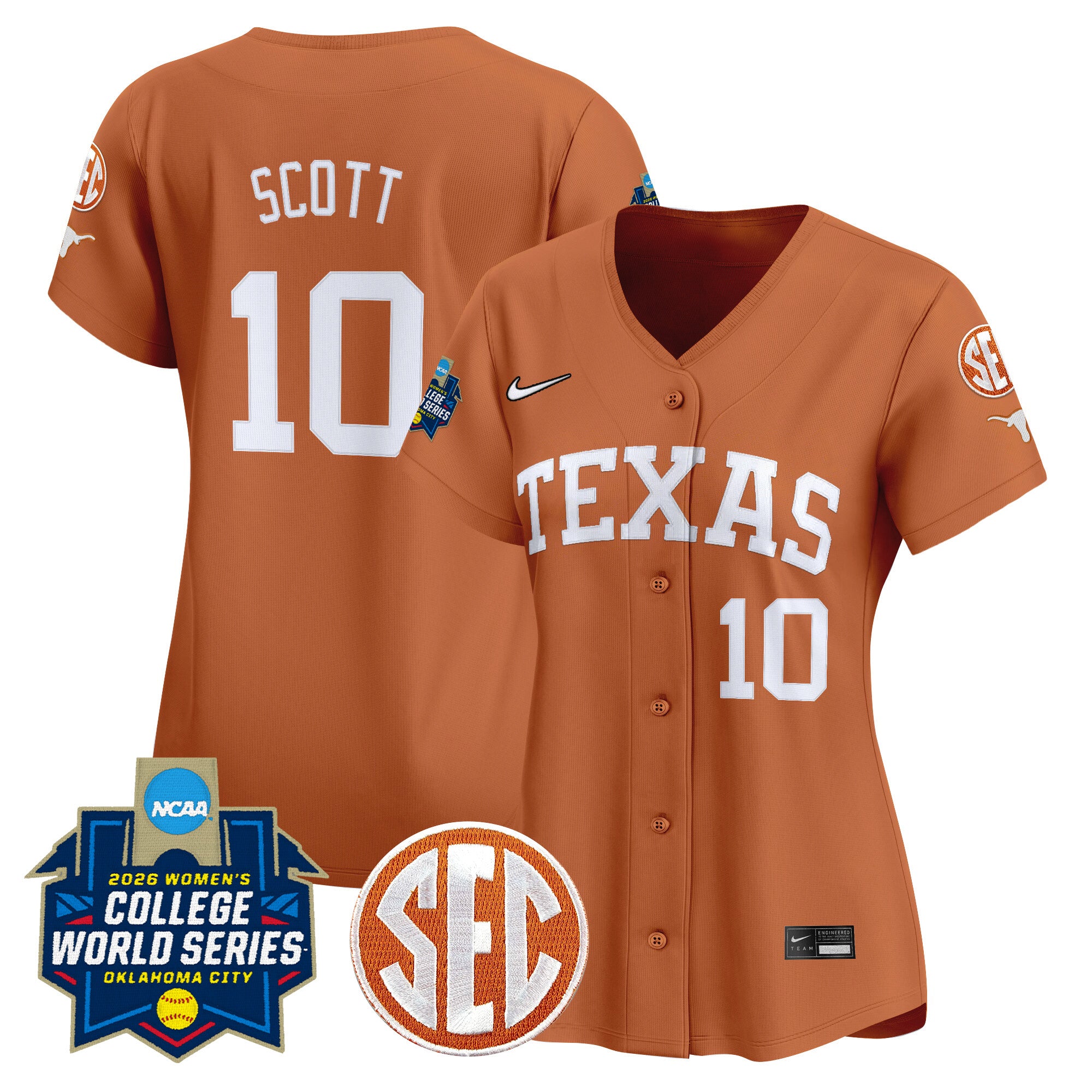 Women's Texas Longhorns Softball 2026 World Series (WCWS) Vapor Premier Limited Jersey - All Stitched