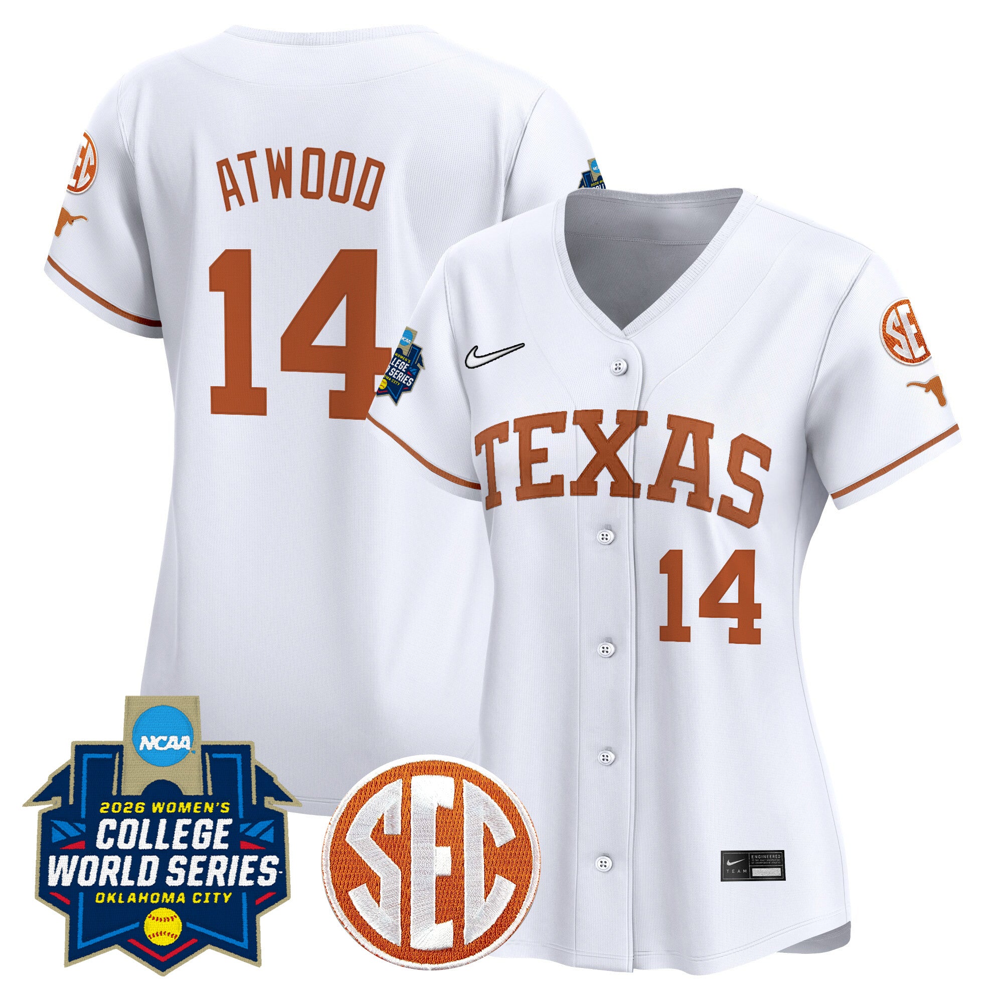 Women's Texas Longhorns Softball 2026 World Series (WCWS) Vapor Premier Limited Jersey - All Stitched