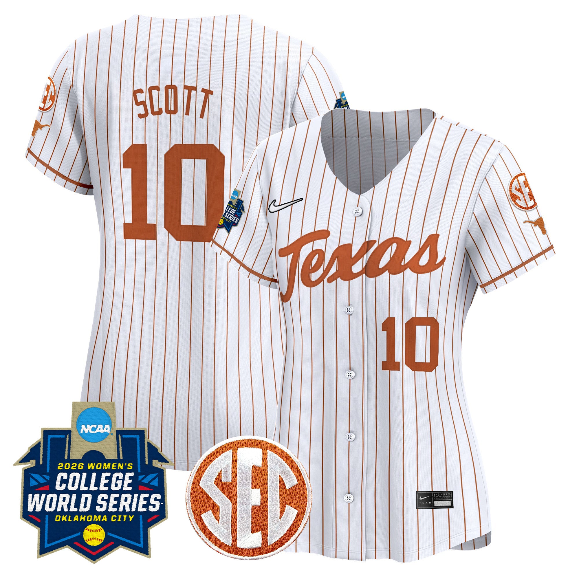 Women's Texas Longhorns Softball 2026 World Series (WCWS) Vapor Premier Limited Jersey - All Stitched