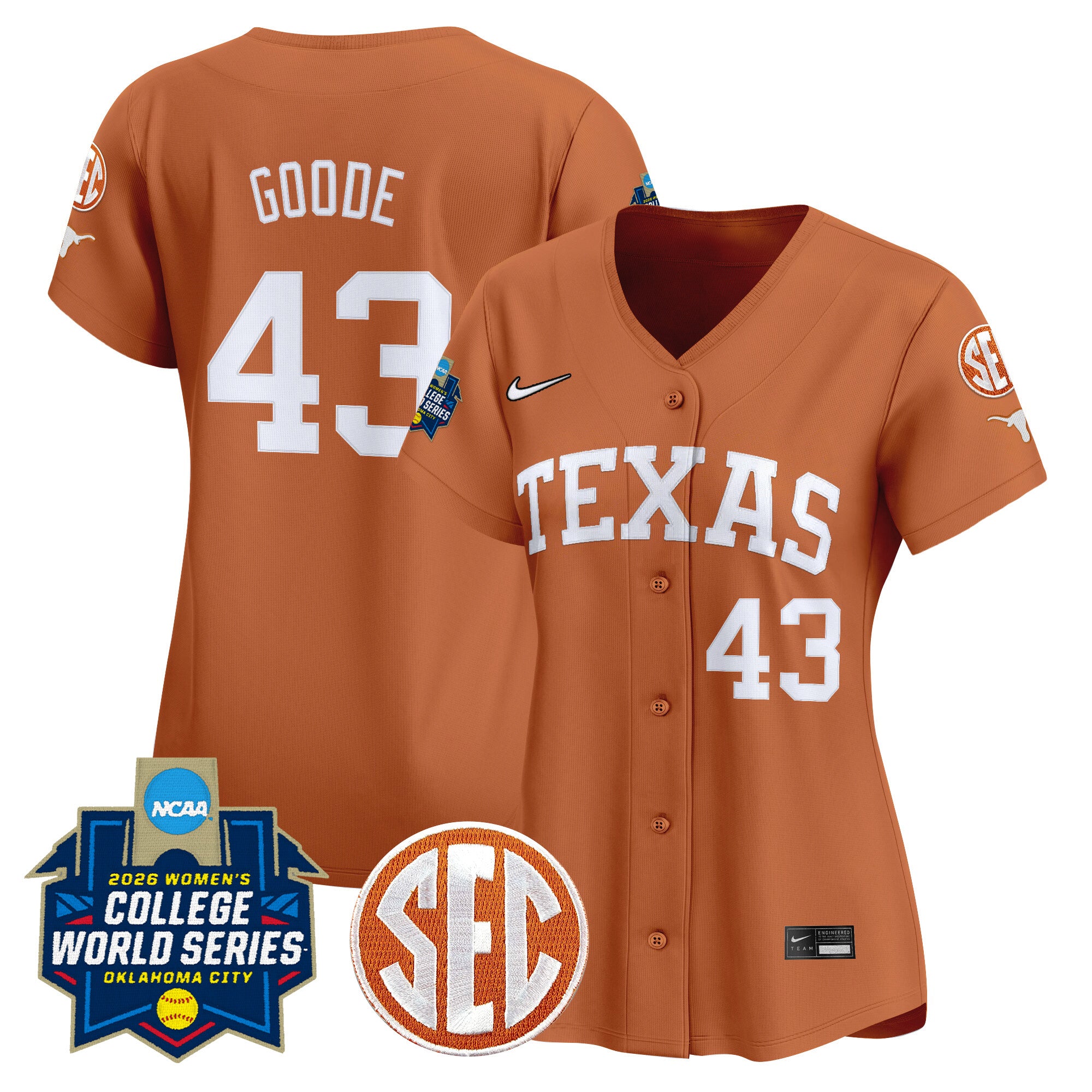 Women's Texas Longhorns Softball 2026 World Series (WCWS) Vapor Premier Limited Jersey - All Stitched