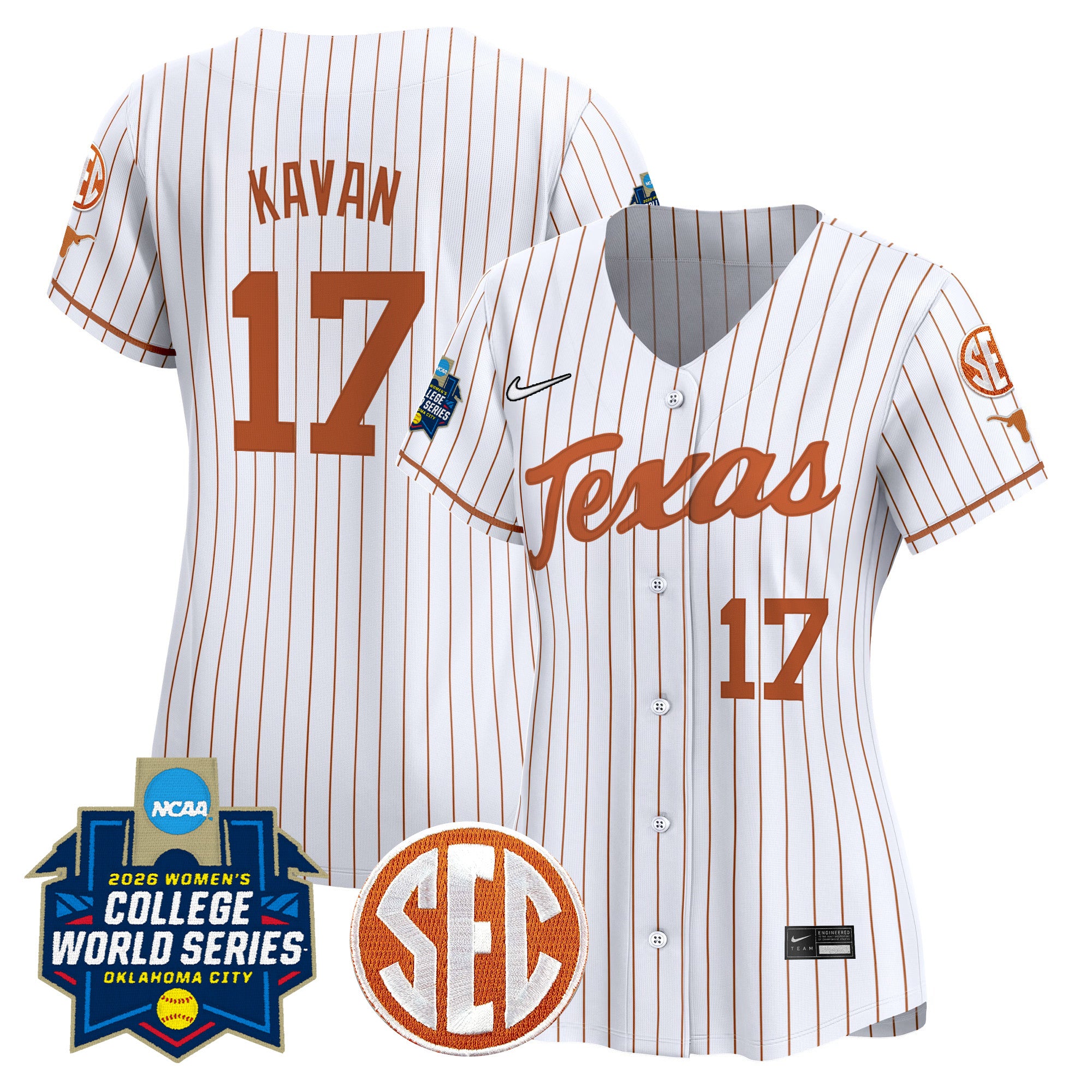 Women's Texas Longhorns Softball 2026 World Series (WCWS) Vapor Premier Limited Jersey - All Stitched