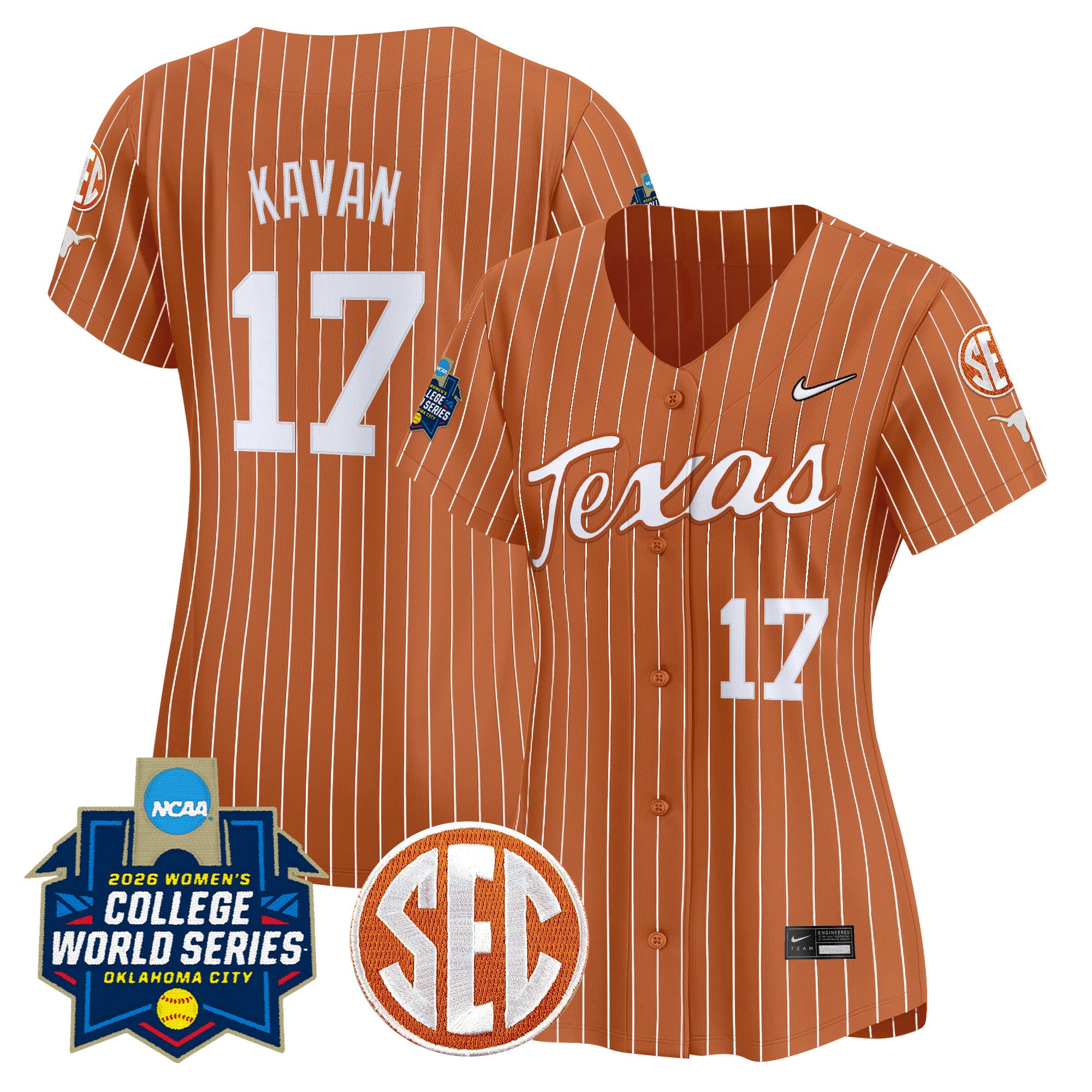 Women's Texas Longhorns Softball 2026 World Series (WCWS) Vapor Premier Limited Jersey - All Stitched