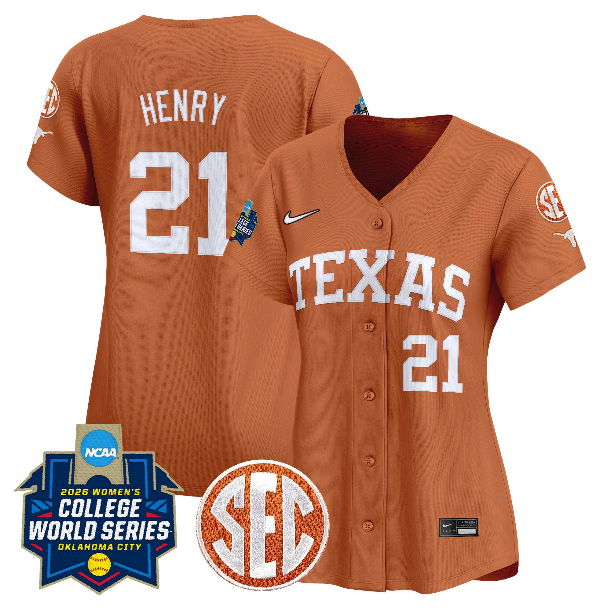 Women's Texas Longhorns Softball 2026 World Series (WCWS) Vapor Premier Limited Jersey - All Stitched