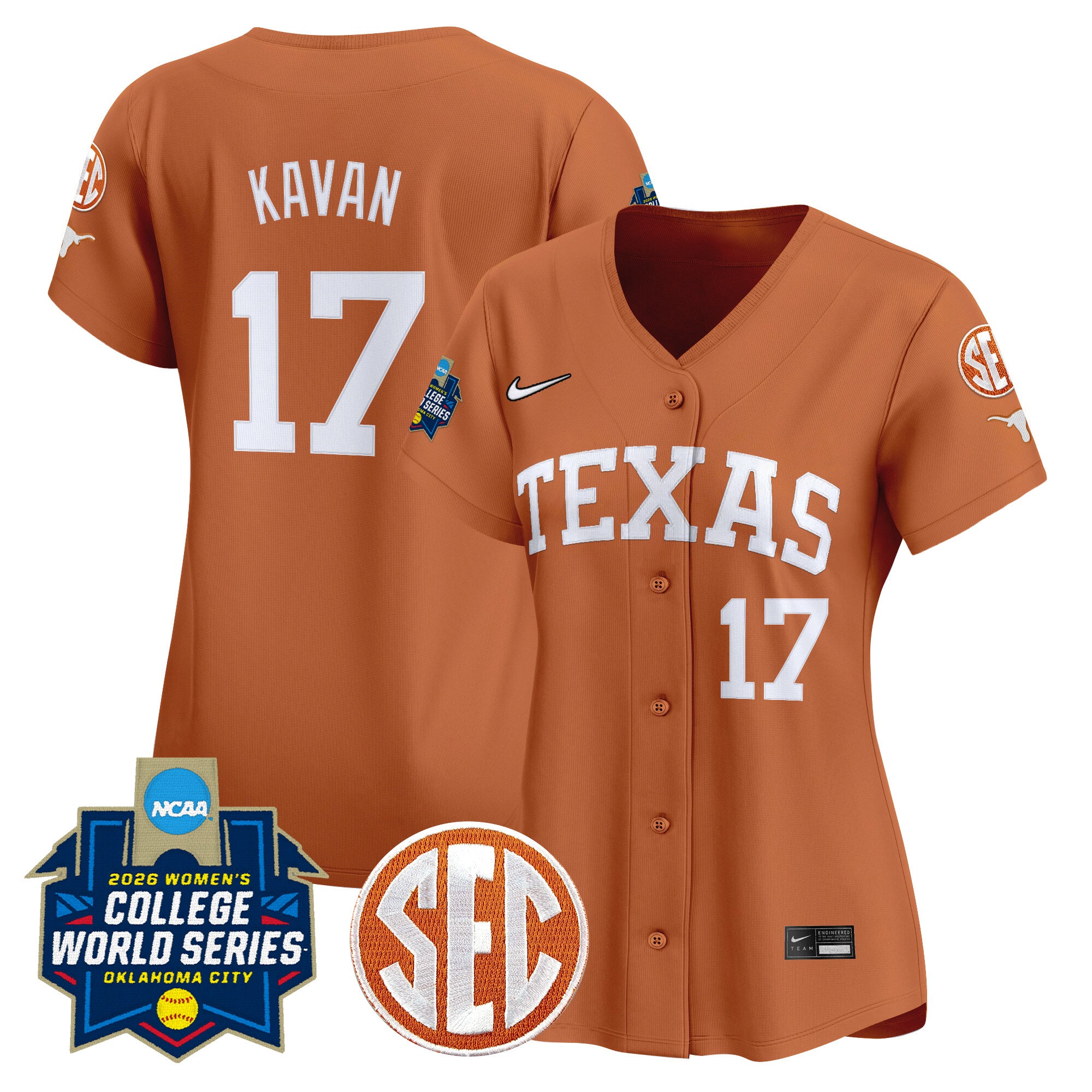 Women's Texas Longhorns Softball 2026 World Series (WCWS) Vapor Premier Limited Jersey - All Stitched