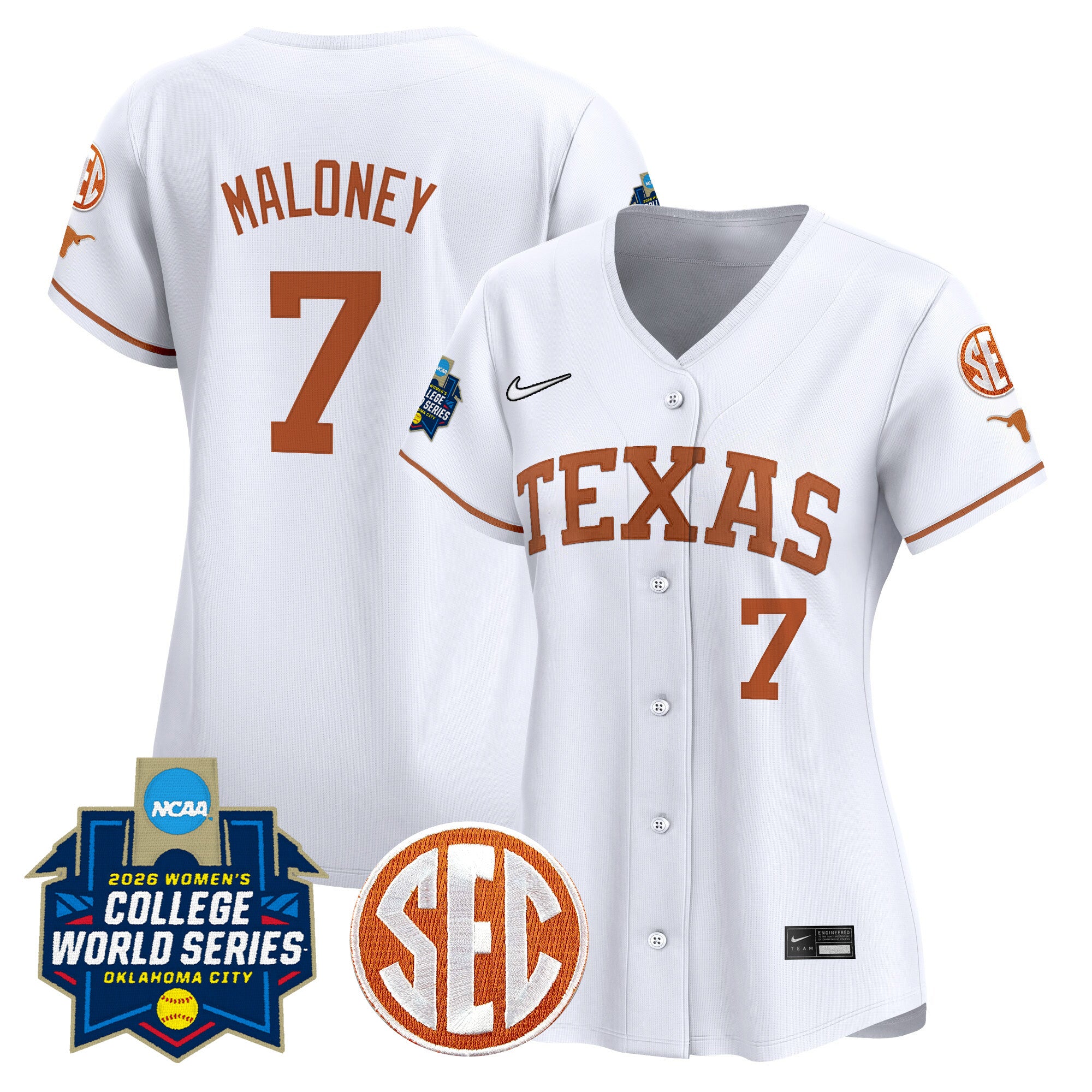 Women's Texas Longhorns Softball 2026 World Series (WCWS) Vapor Premier Limited Jersey - All Stitched