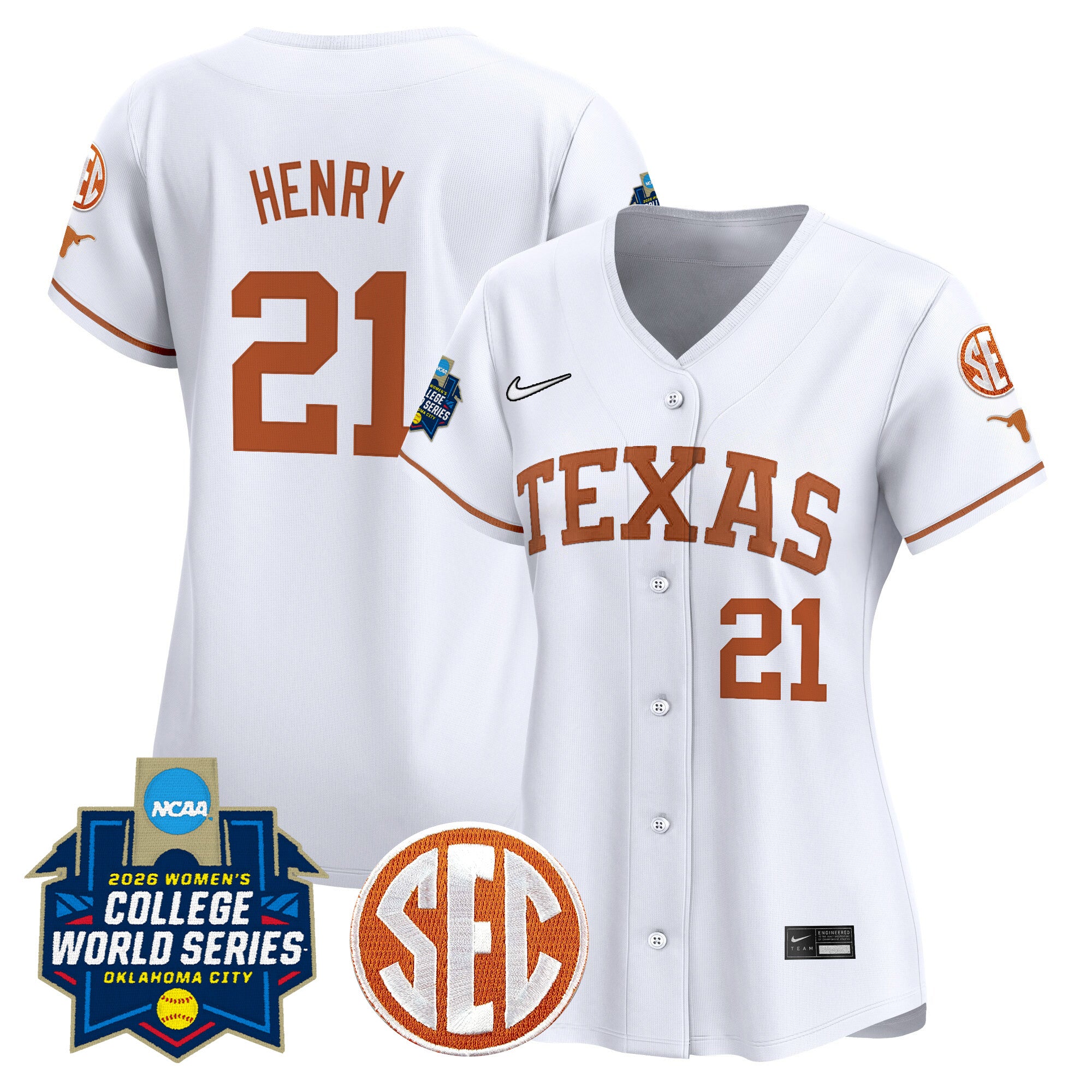 Women's Texas Longhorns Softball 2026 World Series (WCWS) Vapor Premier Limited Jersey - All Stitched