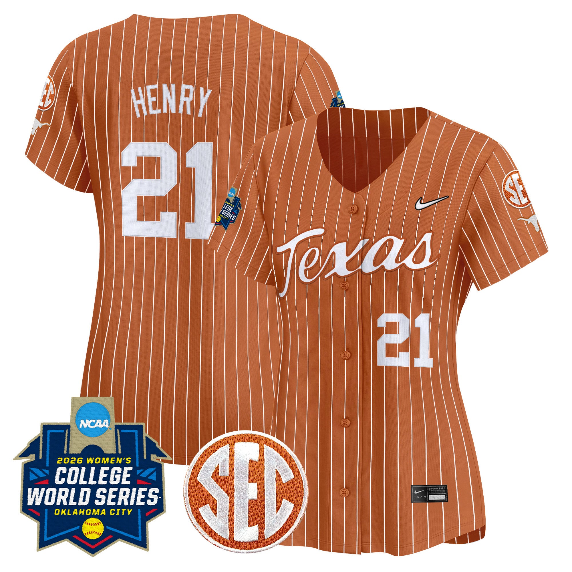 Women's Texas Longhorns Softball 2026 World Series (WCWS) Vapor Premier Limited Jersey - All Stitched