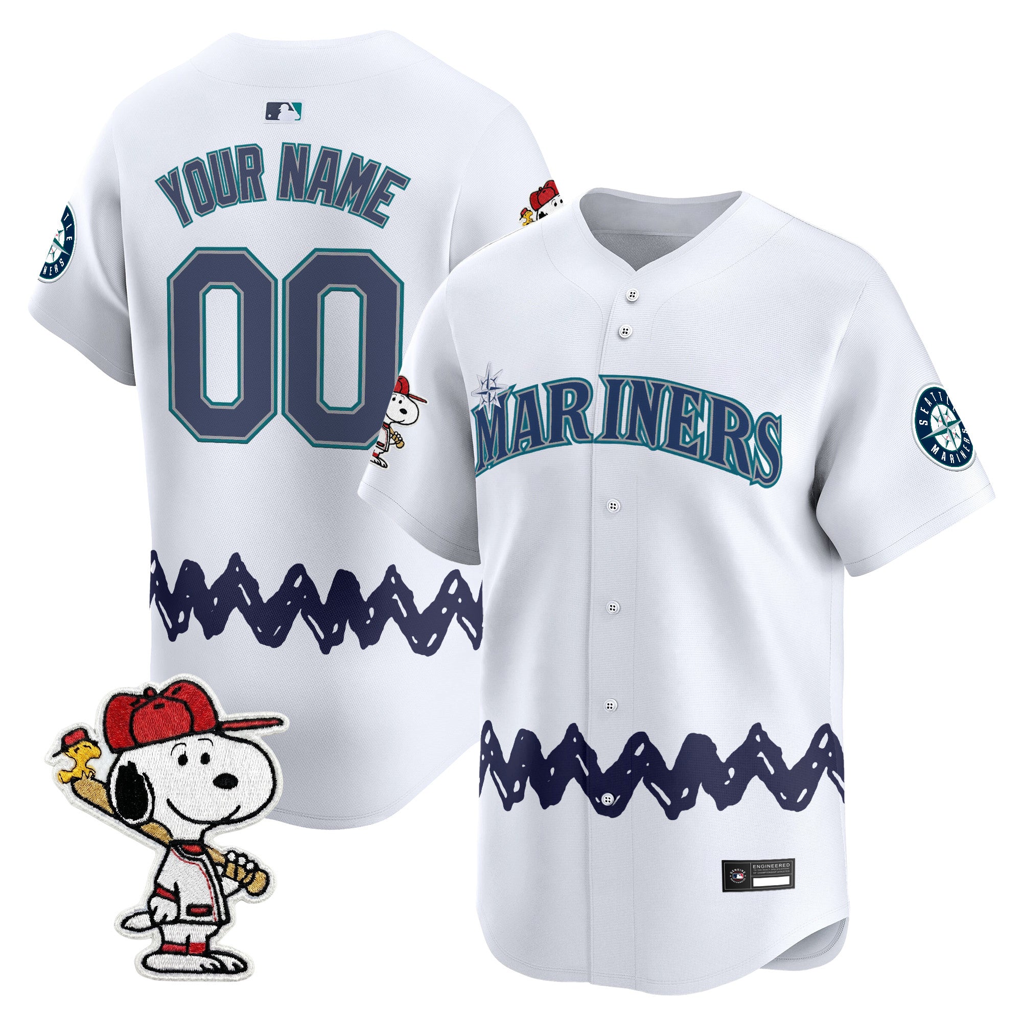 Seattle Mariners x Peanuts Vapor Premier Limited Custom Jersey - Stitched