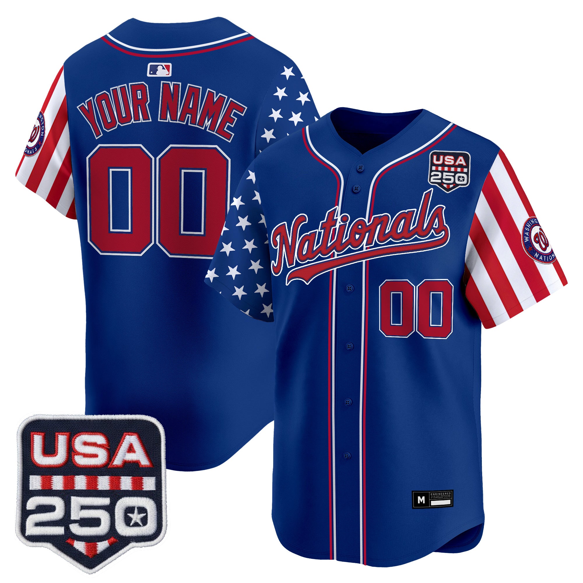 Washington Nationals "America 250 Edition" Vapor Premier Limited Custom Jersey - All Stitched