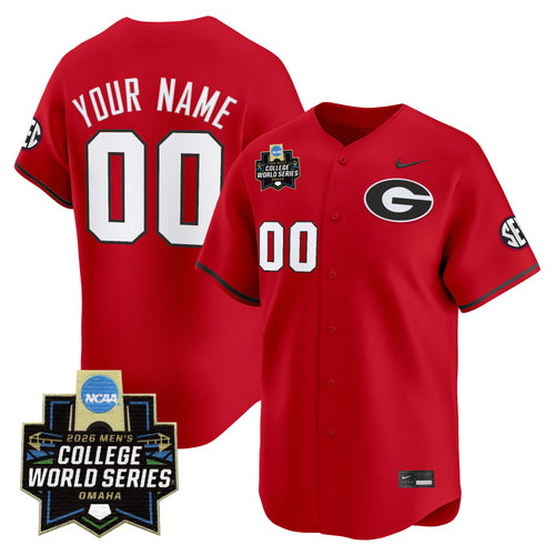 Georgia Bulldogs Baseball 2026 World Series Vapor Premier Limited Custom Jersey - All Stitched