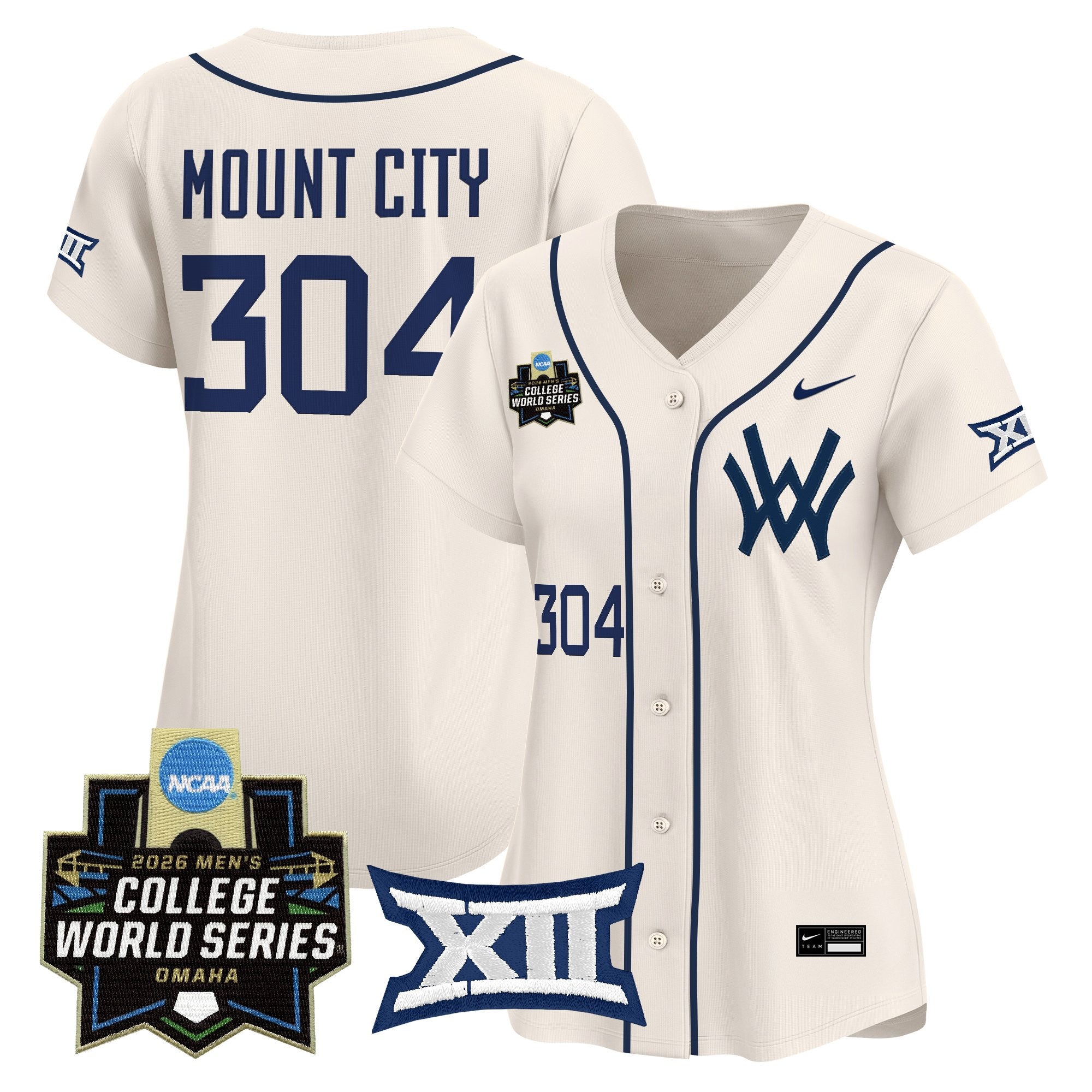 Women's West Virginia Mountaineers 2026 World Series Patch Vapor Premier Limited Jersey - All Stitched