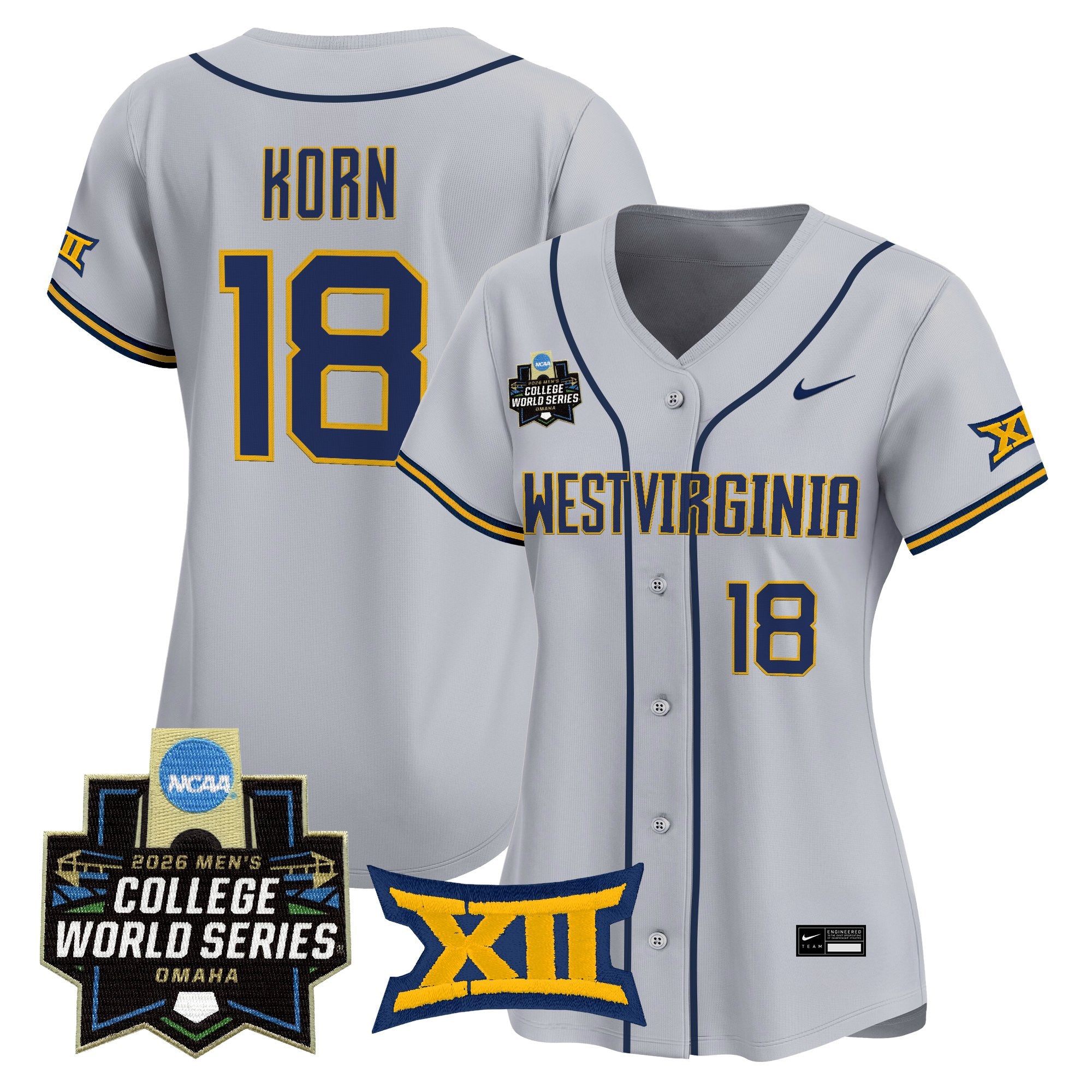 Women's West Virginia Mountaineers 2026 World Series Patch Vapor Premier Limited Jersey - All Stitched
