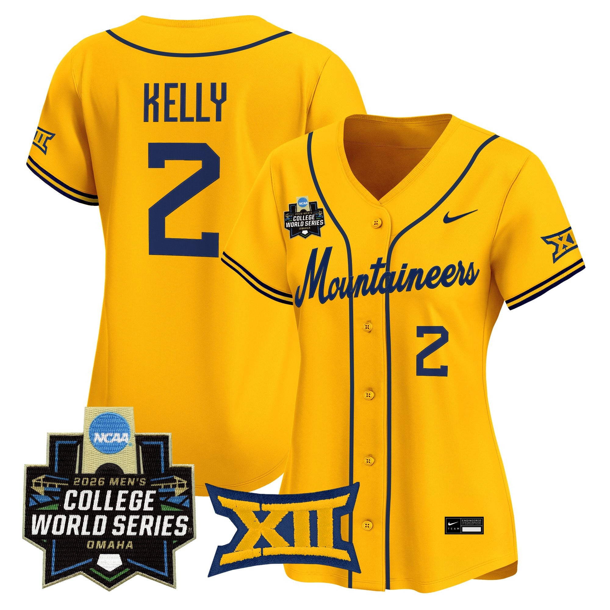 Women's West Virginia Mountaineers 2026 World Series Patch Vapor Premier Limited Jersey - All Stitched