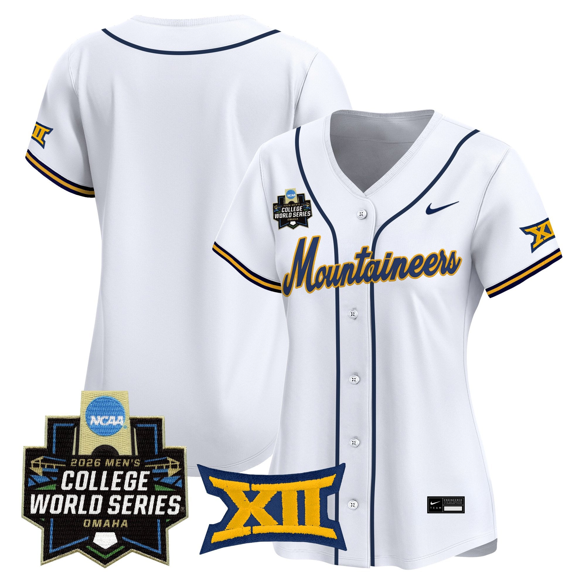 Women's West Virginia Mountaineers 2026 World Series Patch Vapor Premier Limited Jersey - All Stitched