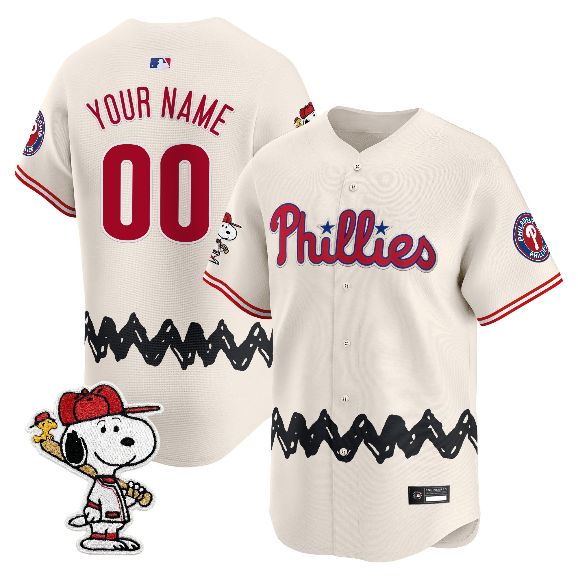 Philadelphia Phillies x Peanuts Vapor Premier Limited Custom Jersey - Stitched