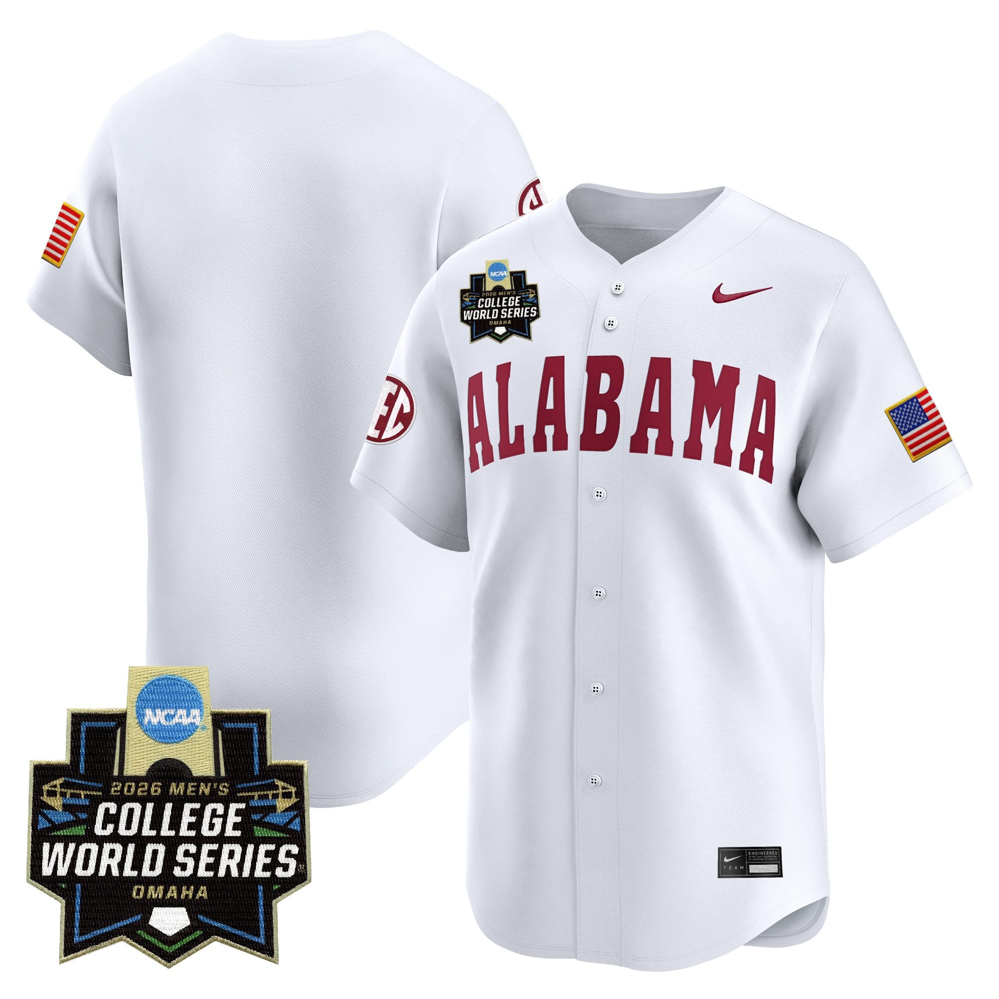 Men's Alabama Crimson Tide 2026 World Series Vapor Premier Limited Jersey - All Stitched