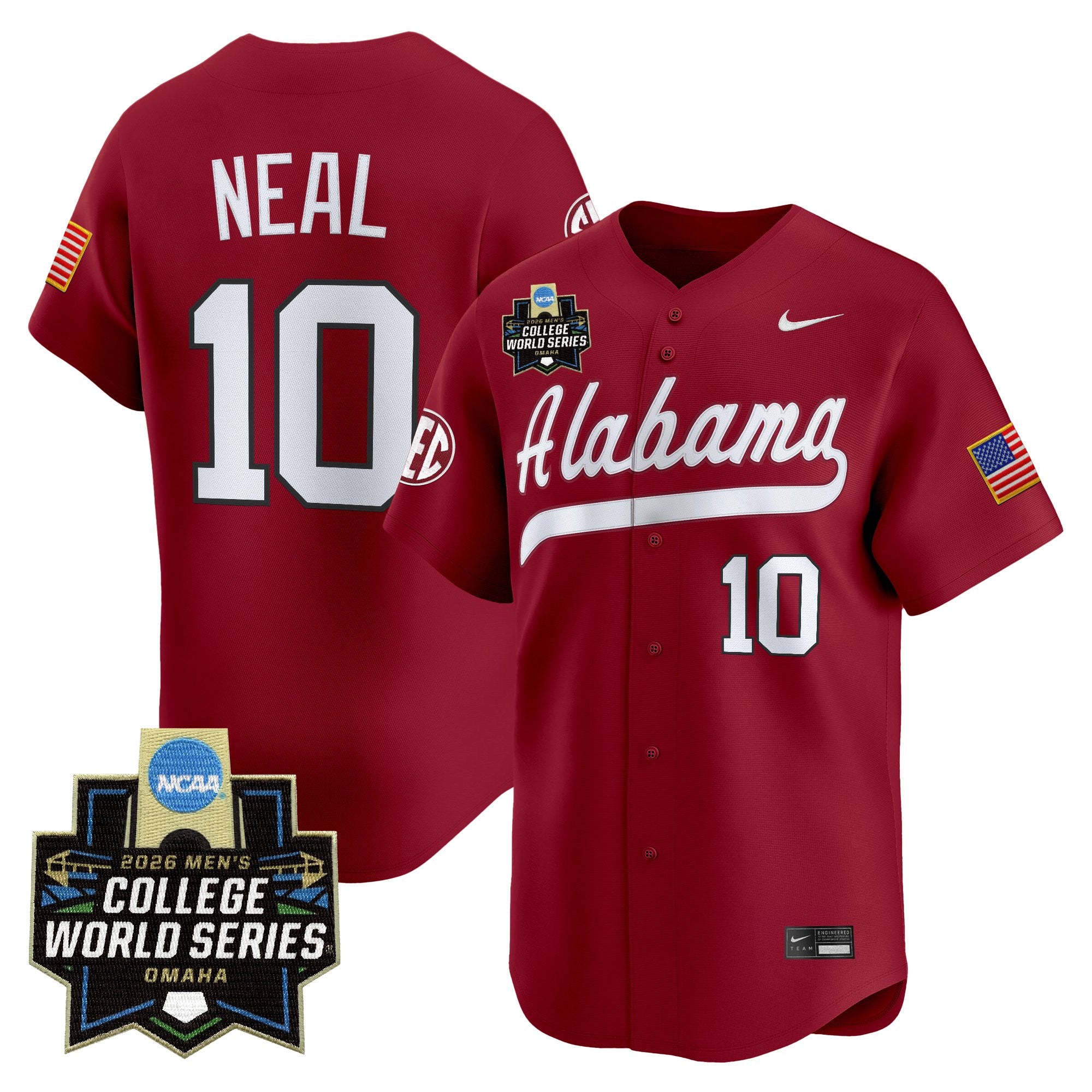Men's Alabama Crimson Tide 2026 World Series Vapor Premier Limited Jersey - All Stitched