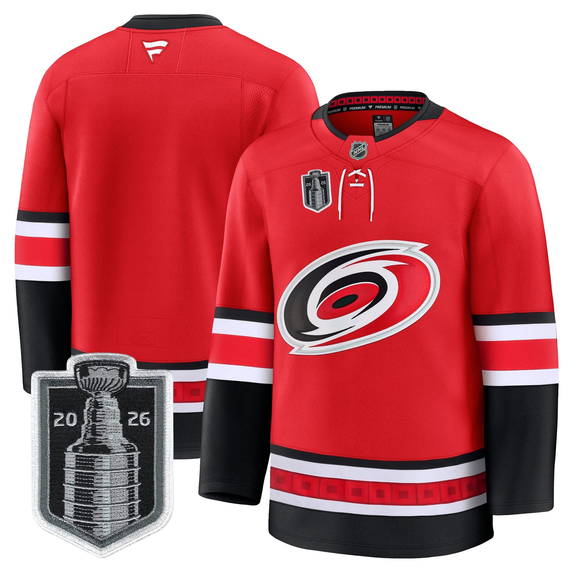 Men's Carolina Hurricanes 2026 Stanley Cup Patch Premium Jersey - All Stitched