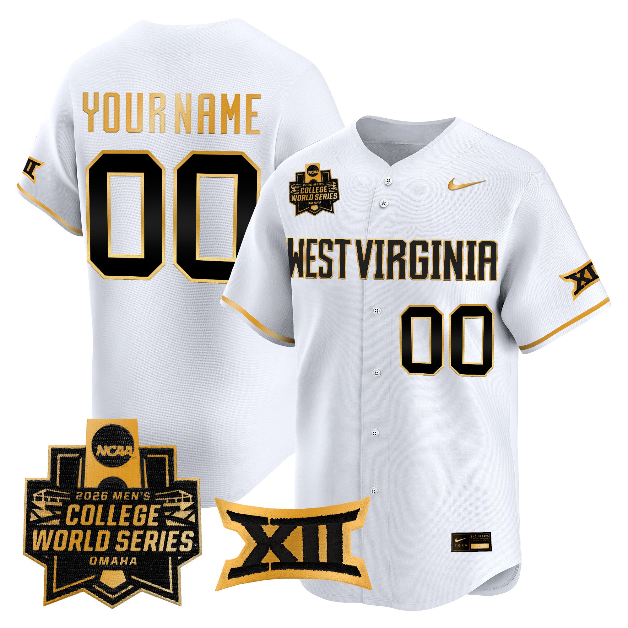 West Virginia Mountaineers 2026 World Series Vapor Premier Limited Custom Jersey V2 - All Stitched