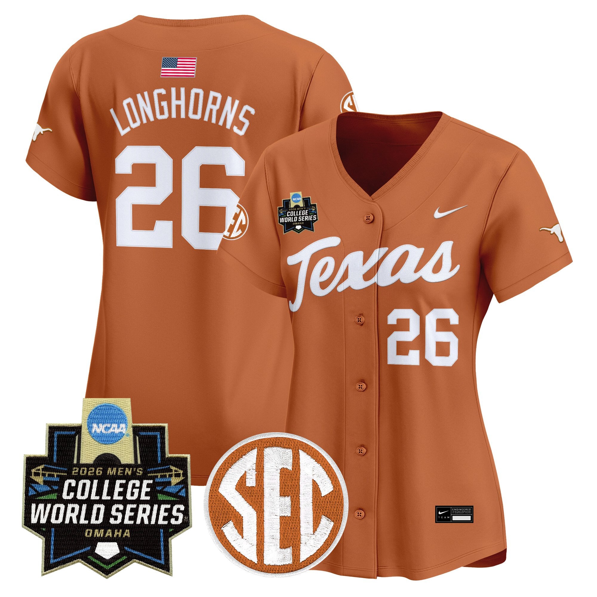 Women's Texas Longhorns 2026 World Series Vapor Premier Limited Jersey - All Stitched